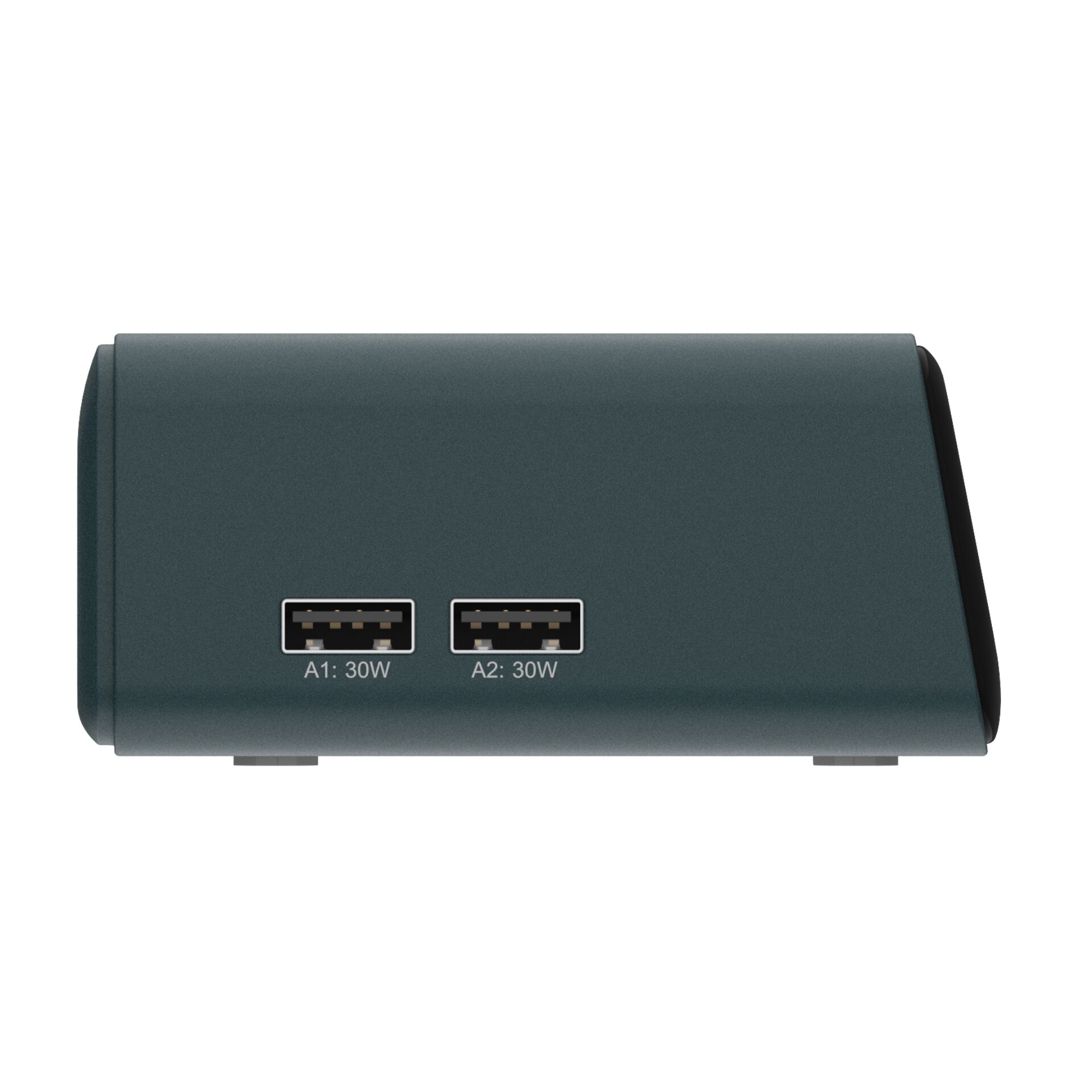 USB-A Hubs, Dual USB-A, 30W each, Wall charger module, Port gap
