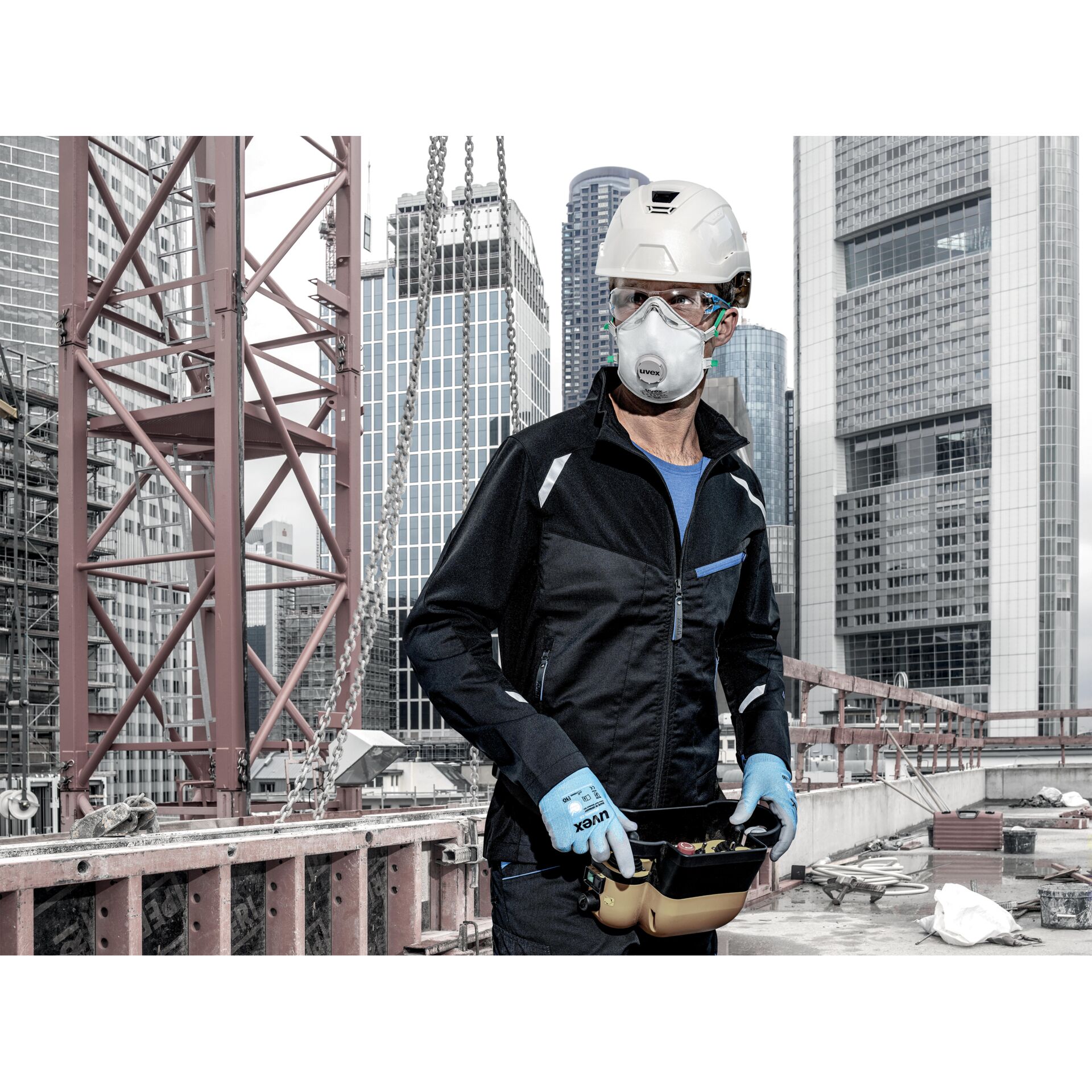 Arbeiter, Handschuh, Helm, Schutzhelm, Mantel