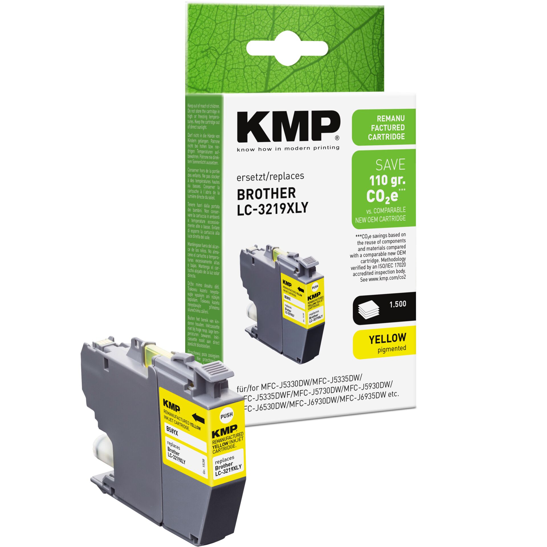 Adapter, Elektronik, Computer-Ausrüstung, Computerausrüstung, QR-Code, Drucker-Tonerkassette, Gelb Toner, Refill/Remanufactured, LC-3219XLY, Bruder kompatibel