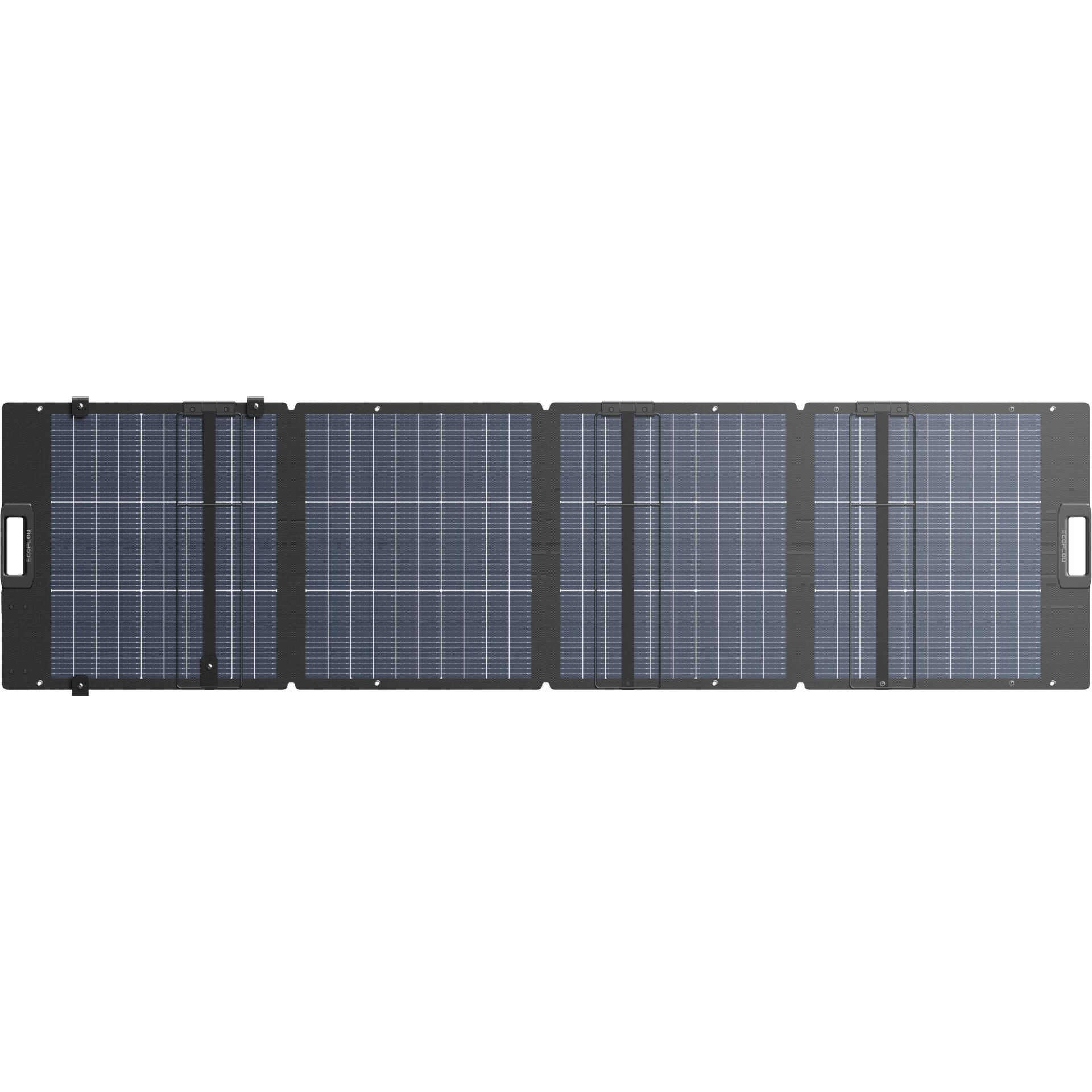 Faltbares Solarpanel, Solarmodul, Dunkelgrau, Vier Segmente, Tragegriffe