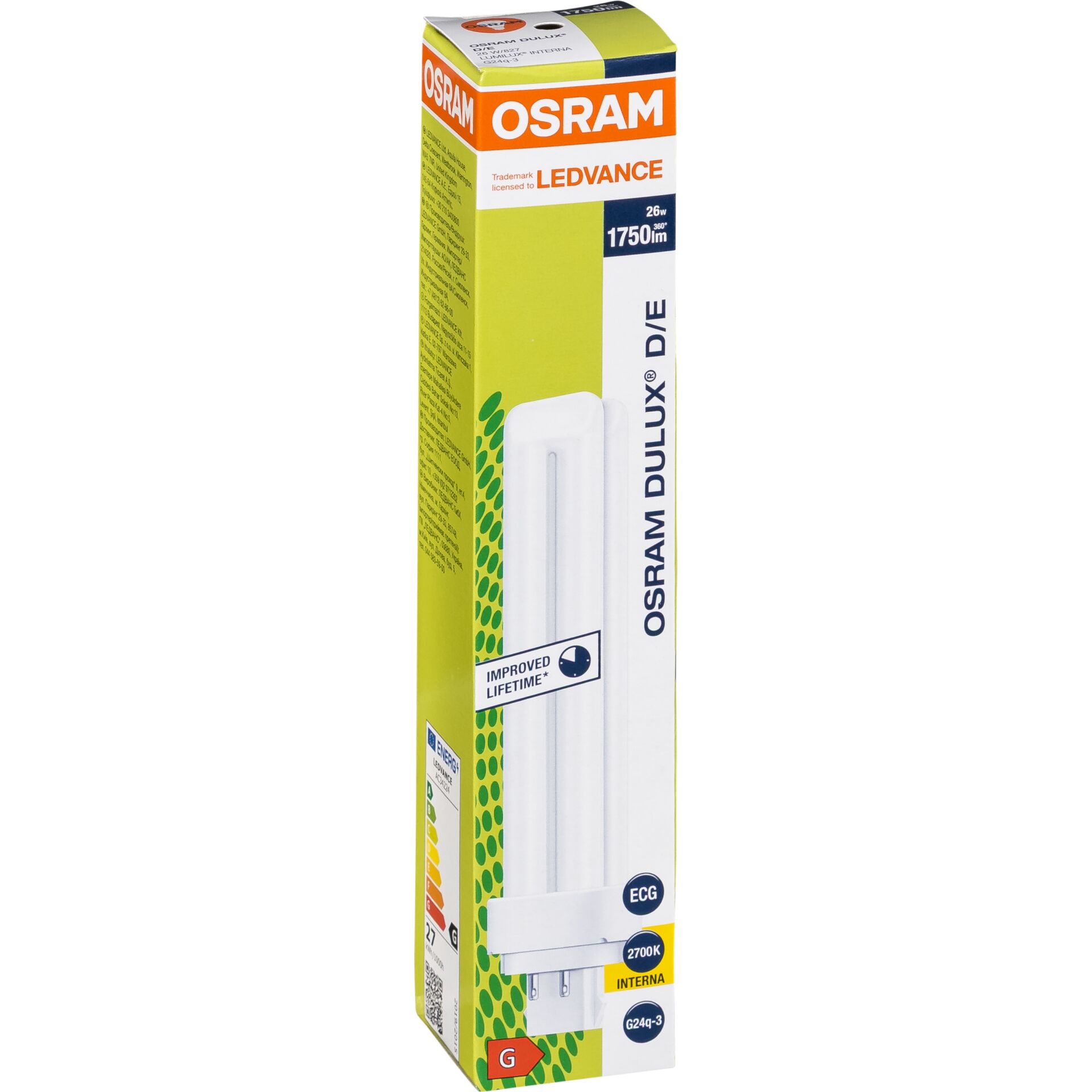 Osram DULUX D/E Energiesparlampe  26W/827 G24Q-3 FS1
