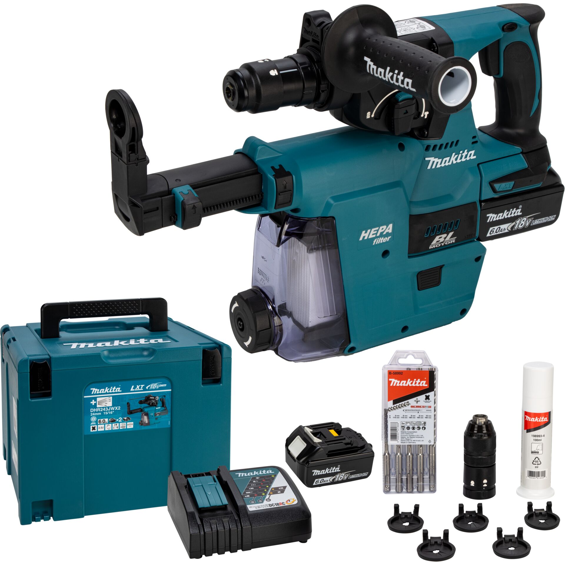akku-bohrhammer, schnellspannbohrer, 18v, makita, akkubetriebene, Heimwerker-Set, Kombigerät, Akku-Heckenschere?, Makita, HEPA-Filter