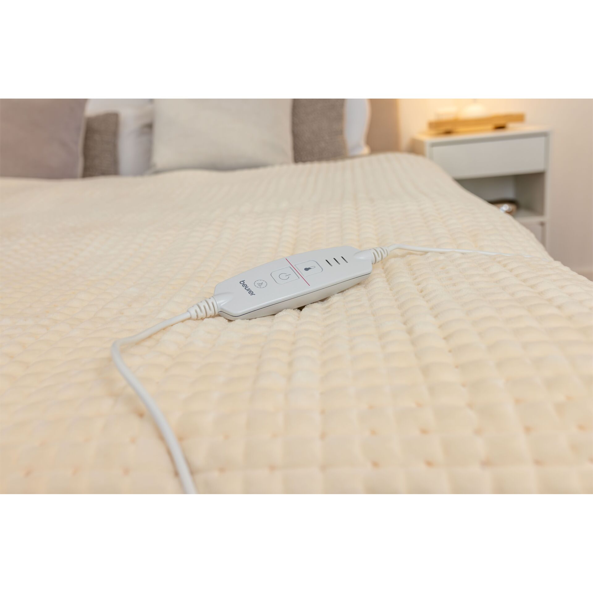 Bettzubehör, Bettauflage, elektrischer Controller, nahe Bett Gerät, Kabel verbunden