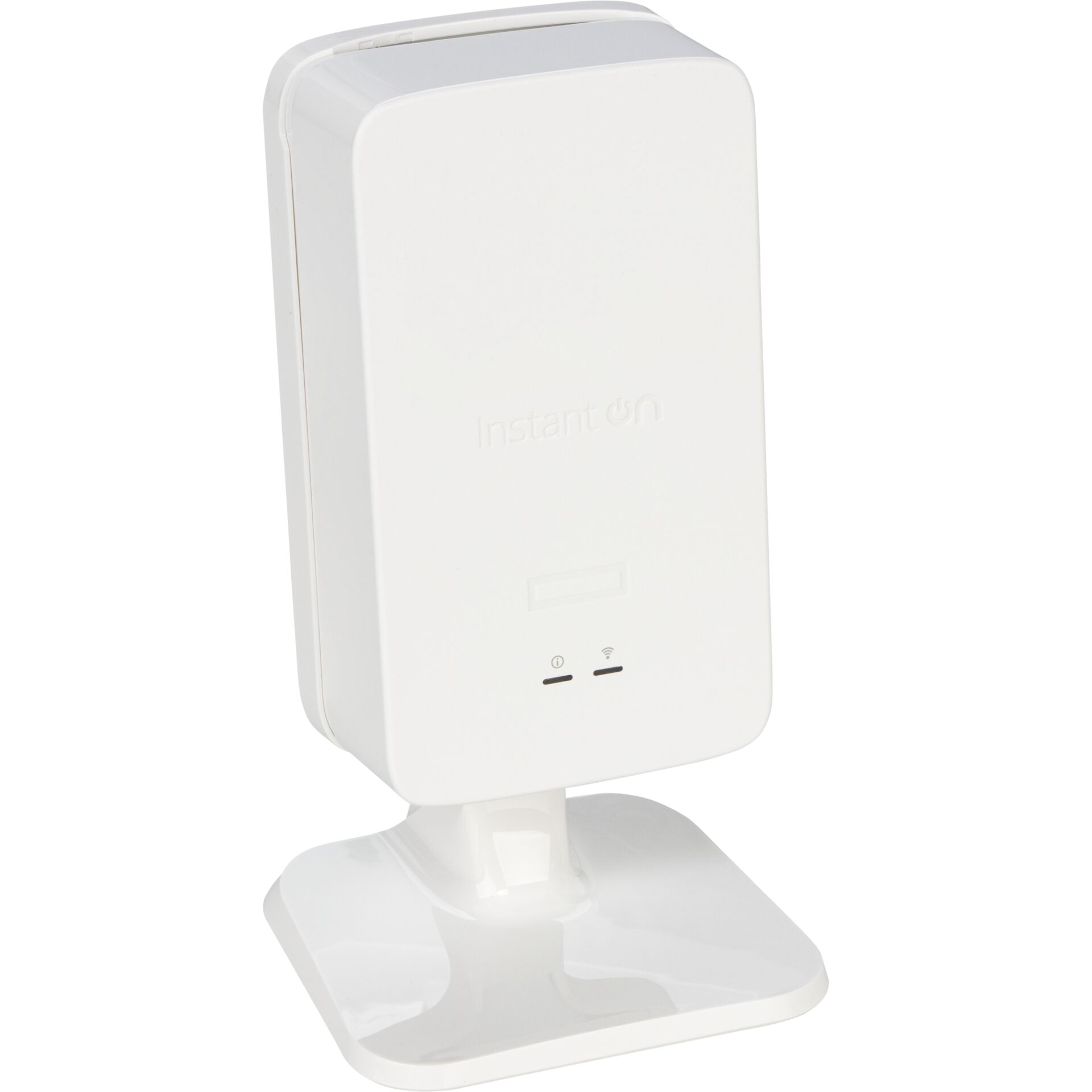 WLAN-Repeater, weißes Gerät, rechteckig, Ständer, Vorderansicht
