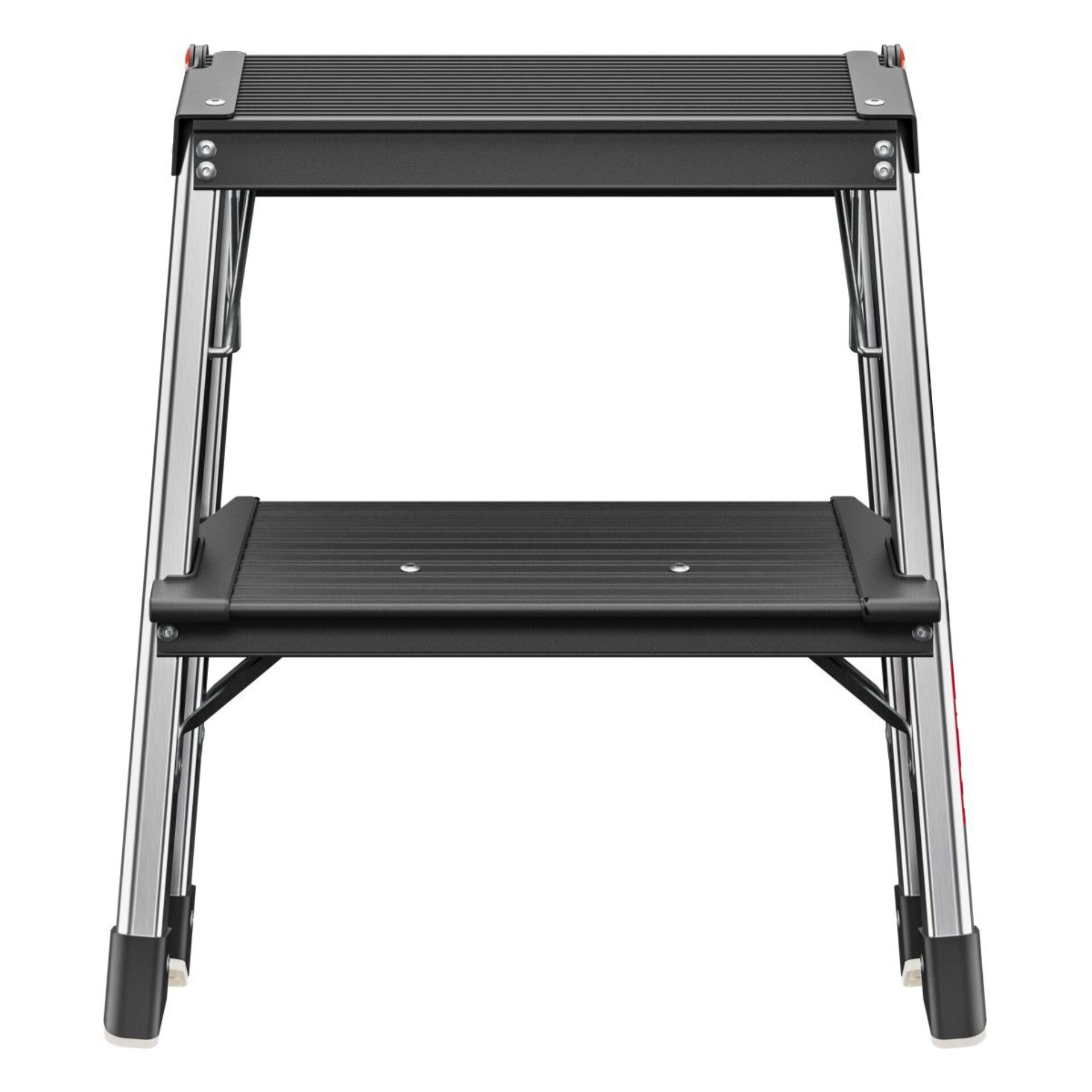 Trittstufe, Aluminium, Stahl, zweistufig, Schwarz
