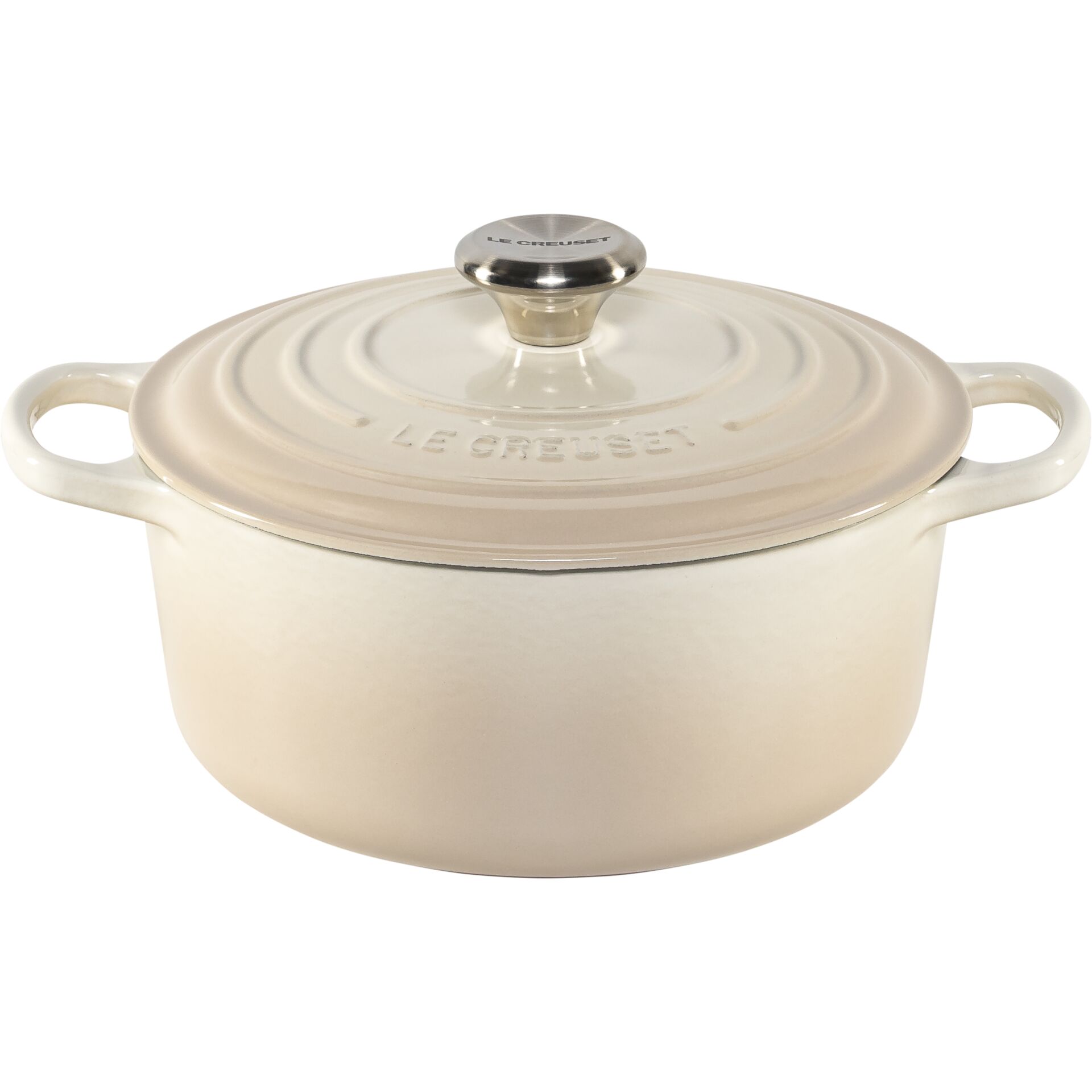 Dutch oven, Gusseisen, Beige, Deckel, Zwei Griffe