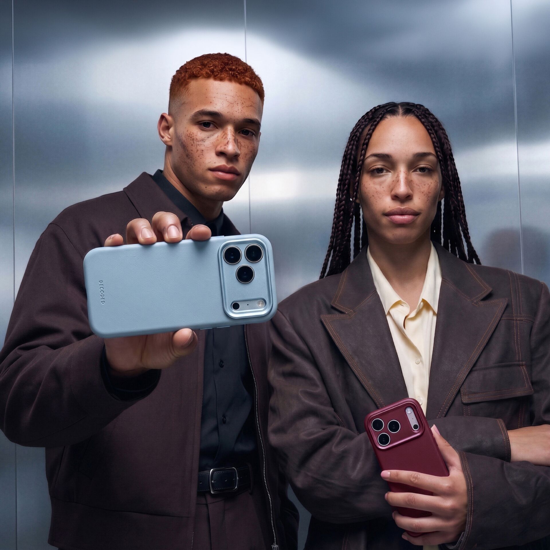 Smartphone, Hülle, Kamera(sr.), Aufzugselfie, braunejacke