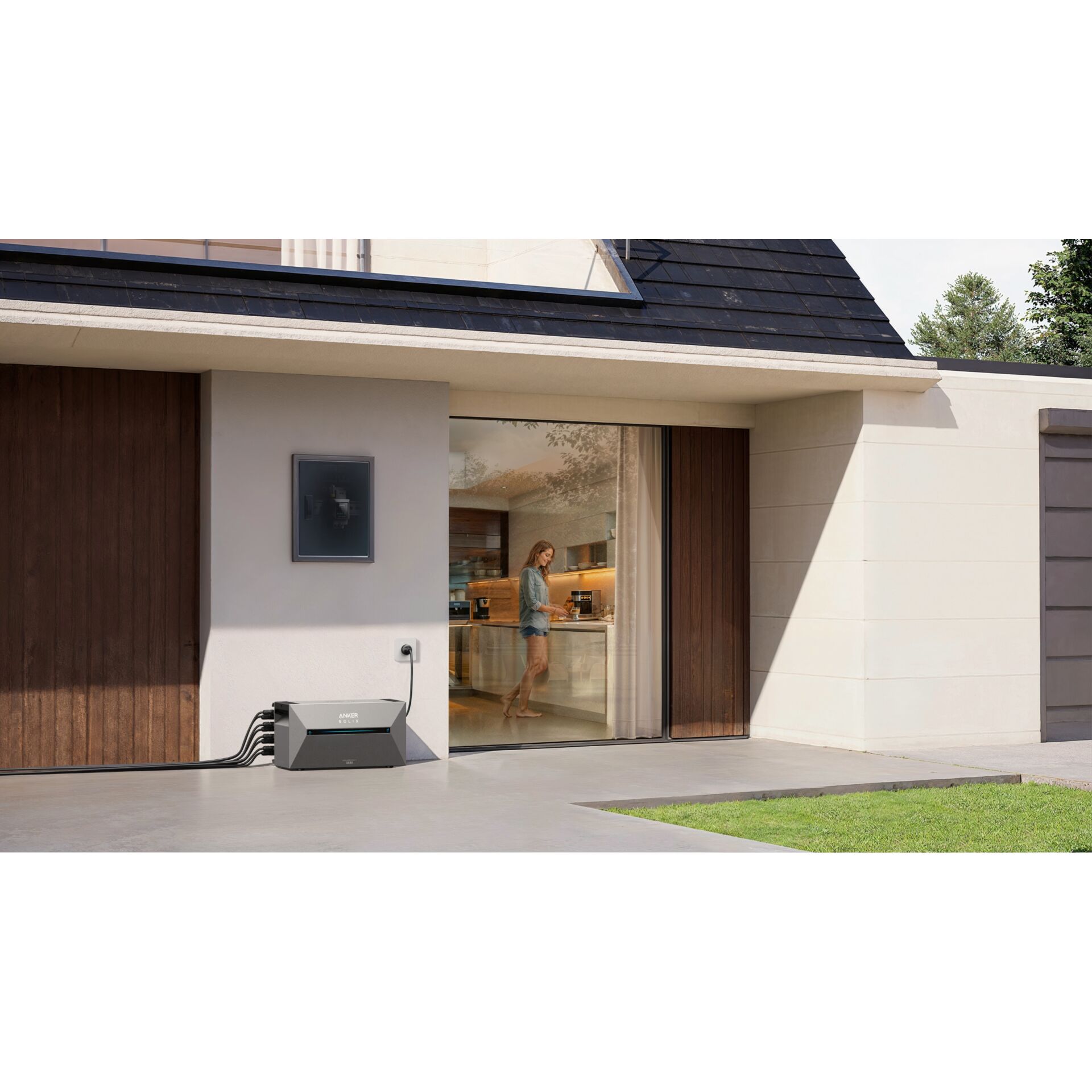 Garage, Drinnen, Innenarchitektur, Person, Tür