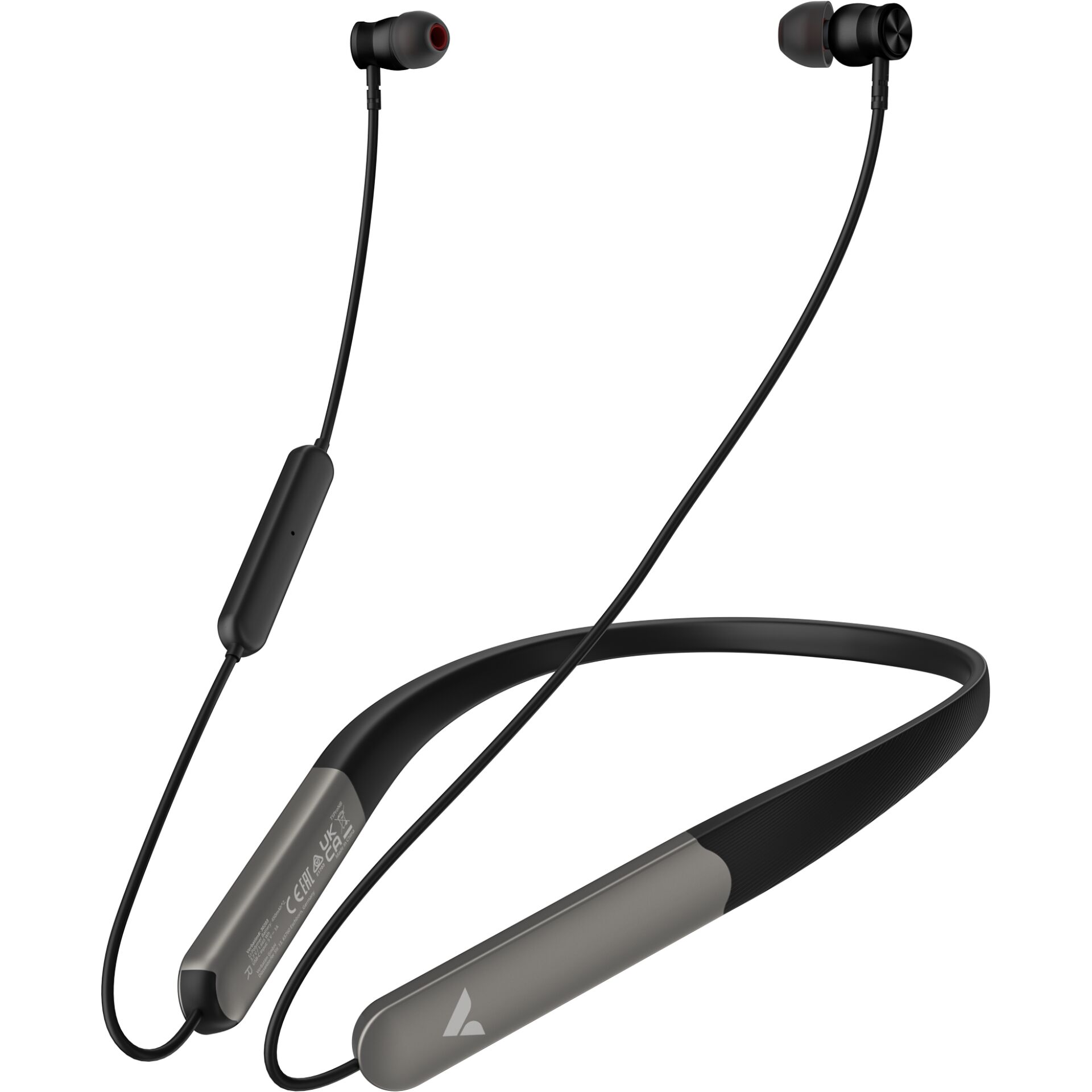 Kopfhörer, In-Ear, Nackenband, Schwarz, Kabelgebunden