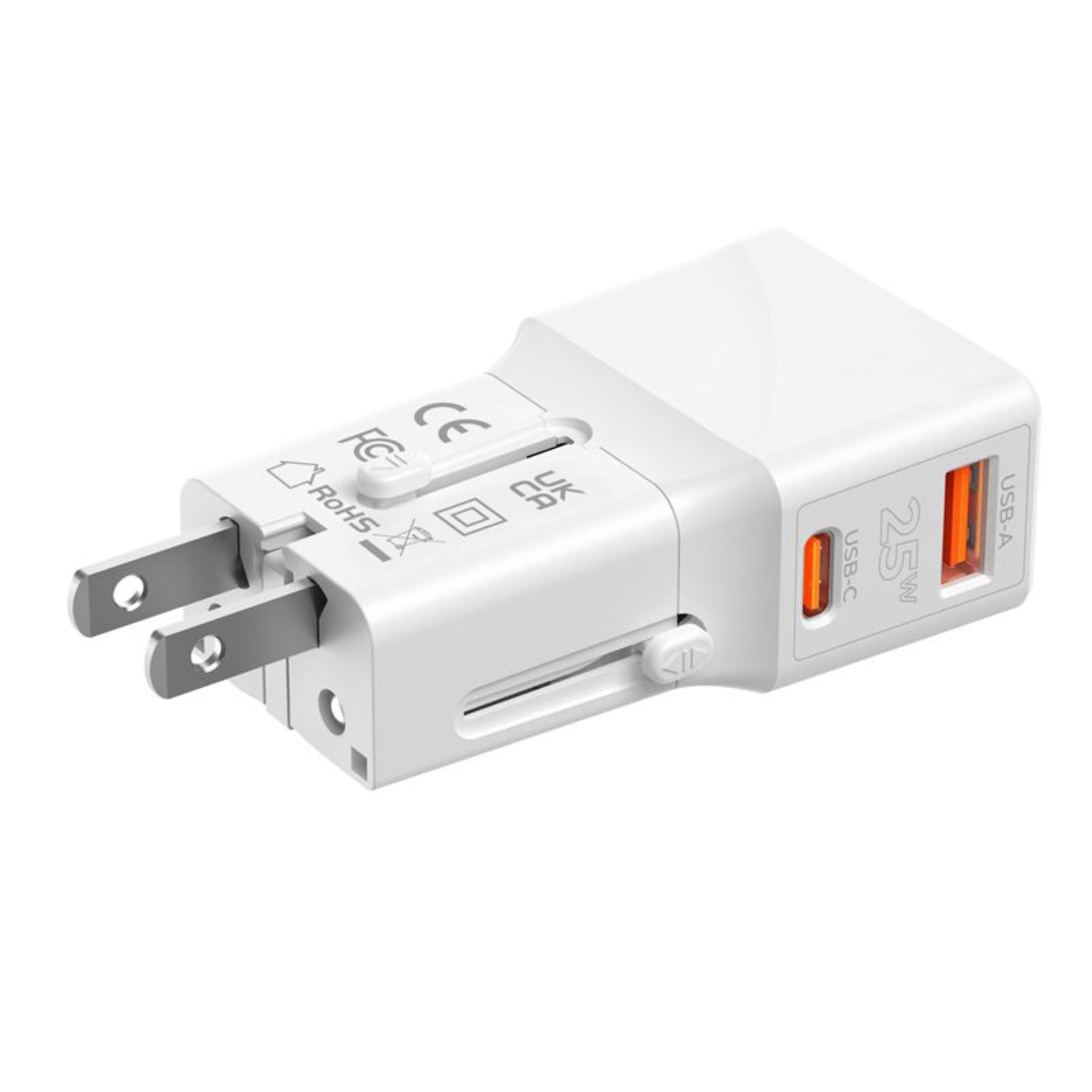 USB-A Adapter, USB-C, 2.5A, Weiß, Plug-in