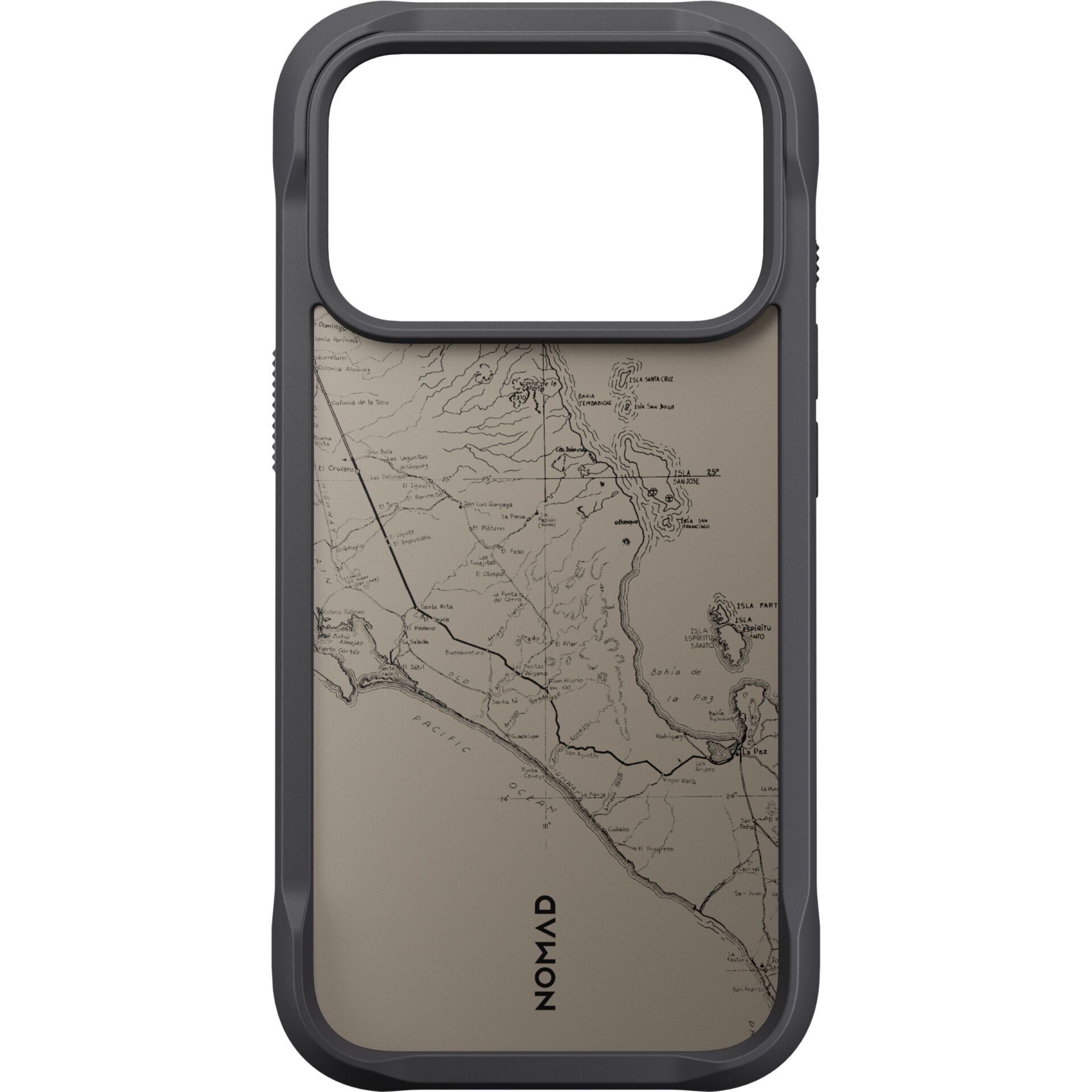 handheld case, phone case, Karten-Design, grauer Rahmen, NOMAD