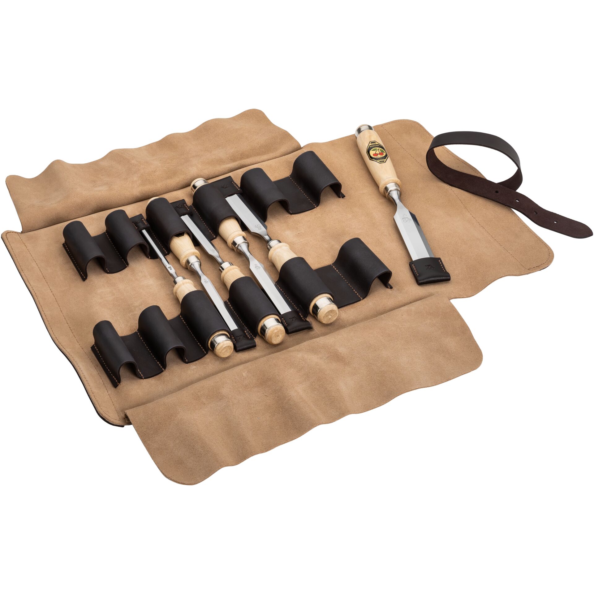 Kirschen Stechbeitelsatz in  Ledertasche, 6-tlg.