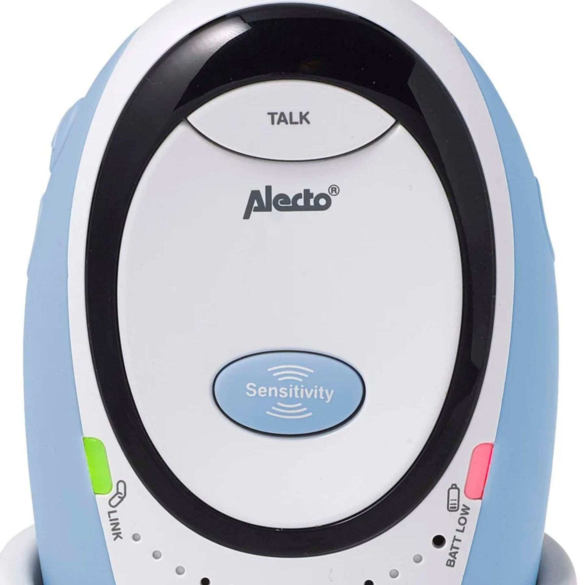 baby monitor, talk button, sensitivität, blaues gerät, antennenlos