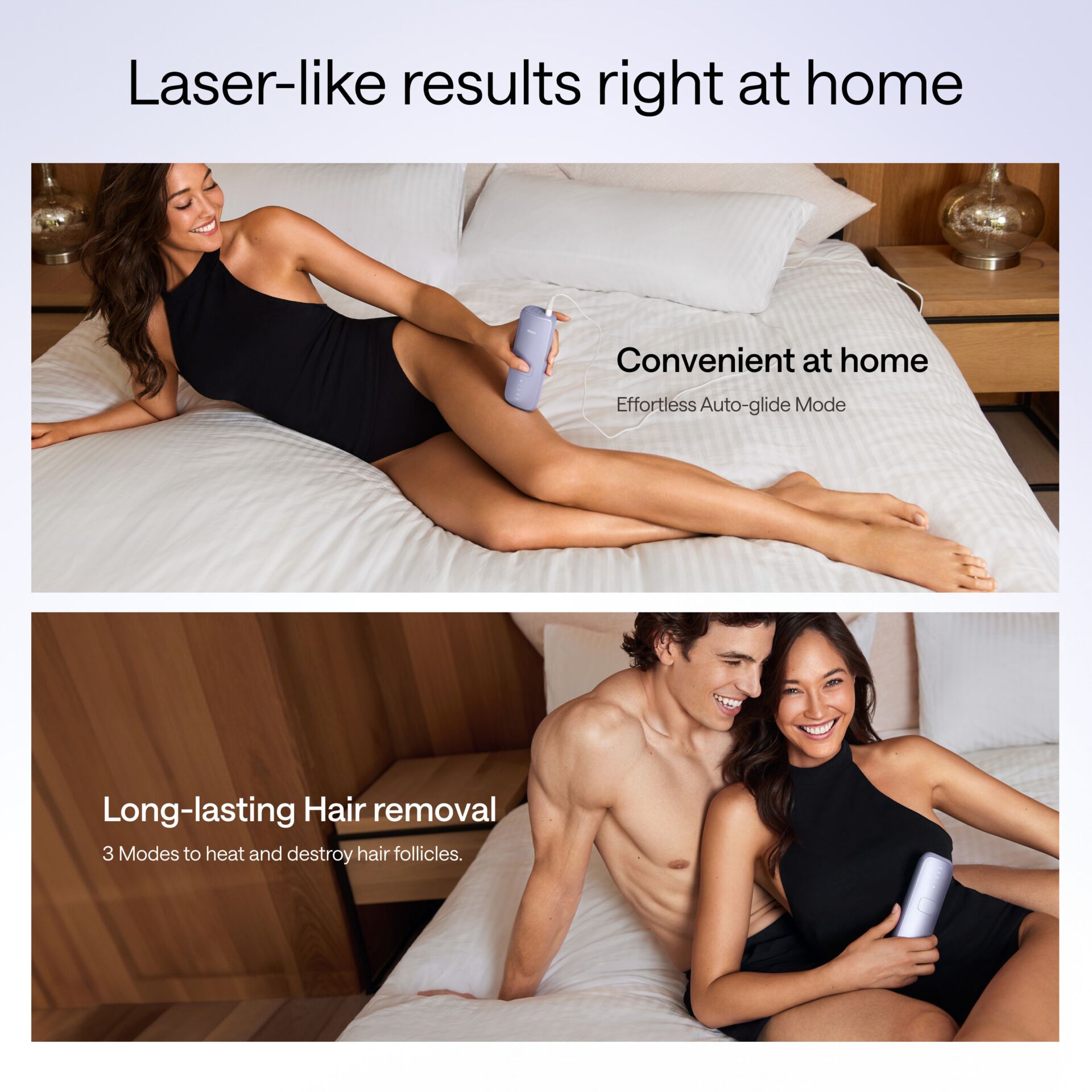 epilator, hair removal, kabellos, Abdel, Bettzimmer