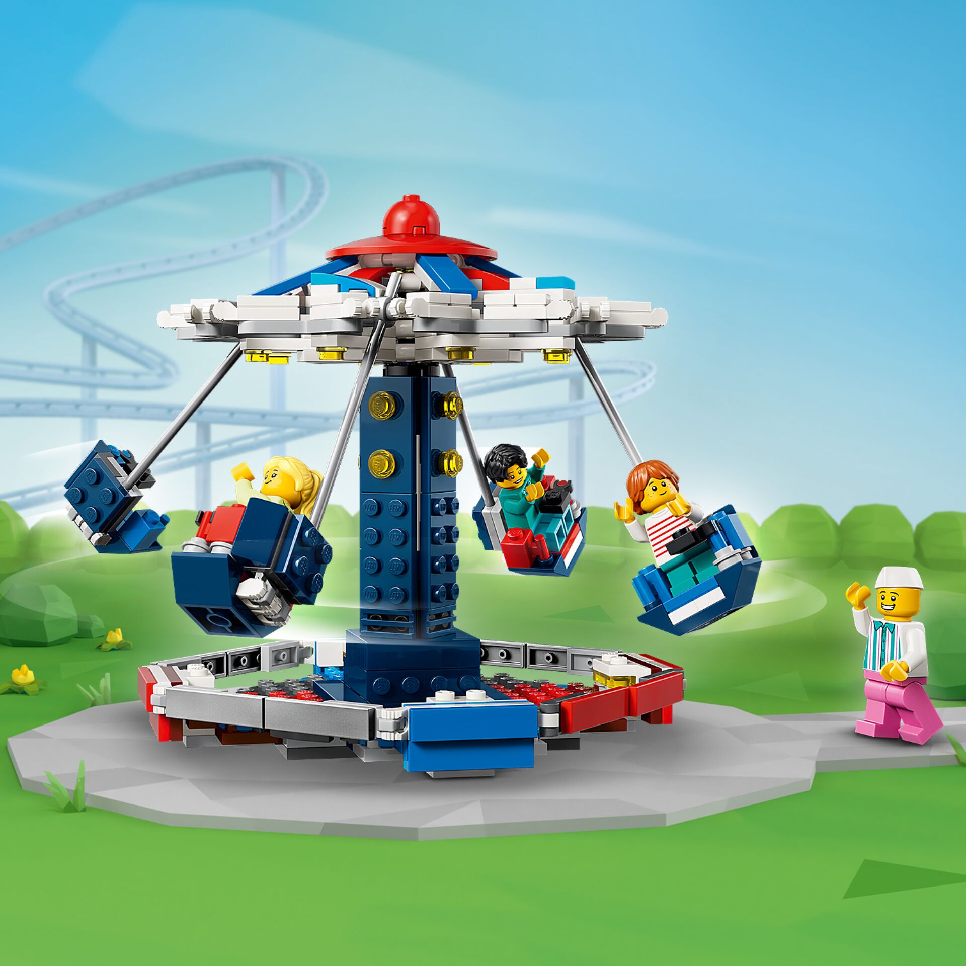 Lego, Karussell, Ferris wheel, Minifigures, Sommer park