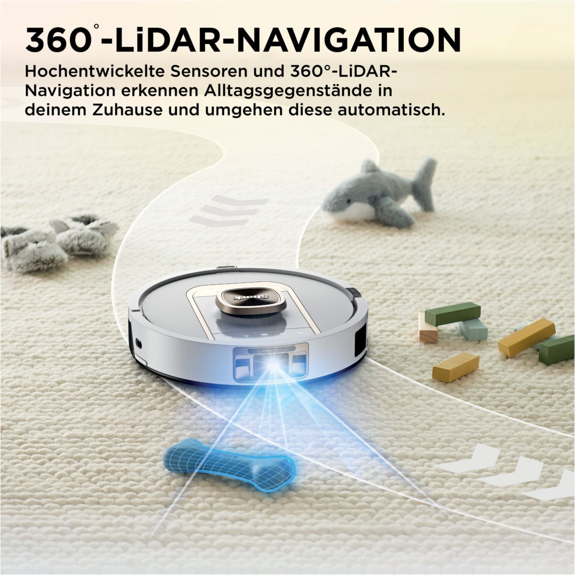 Roboterstaubsauger, Saugroboter, Lidar, Runddesign, Bodenreinigung