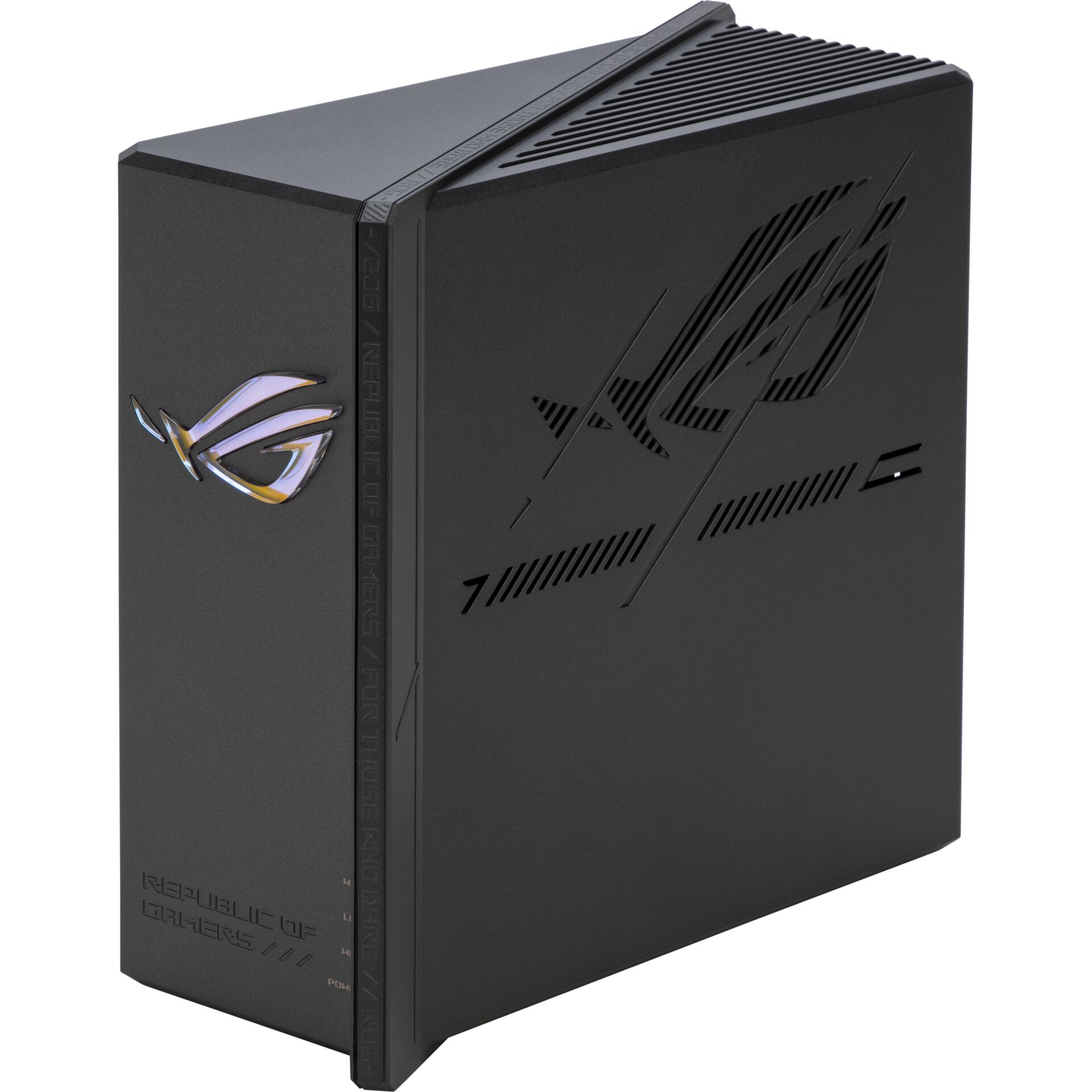 PC-Gehäuse, Mini-ITX, Schwarz, Lüftungsschlitze, RGB-Logo