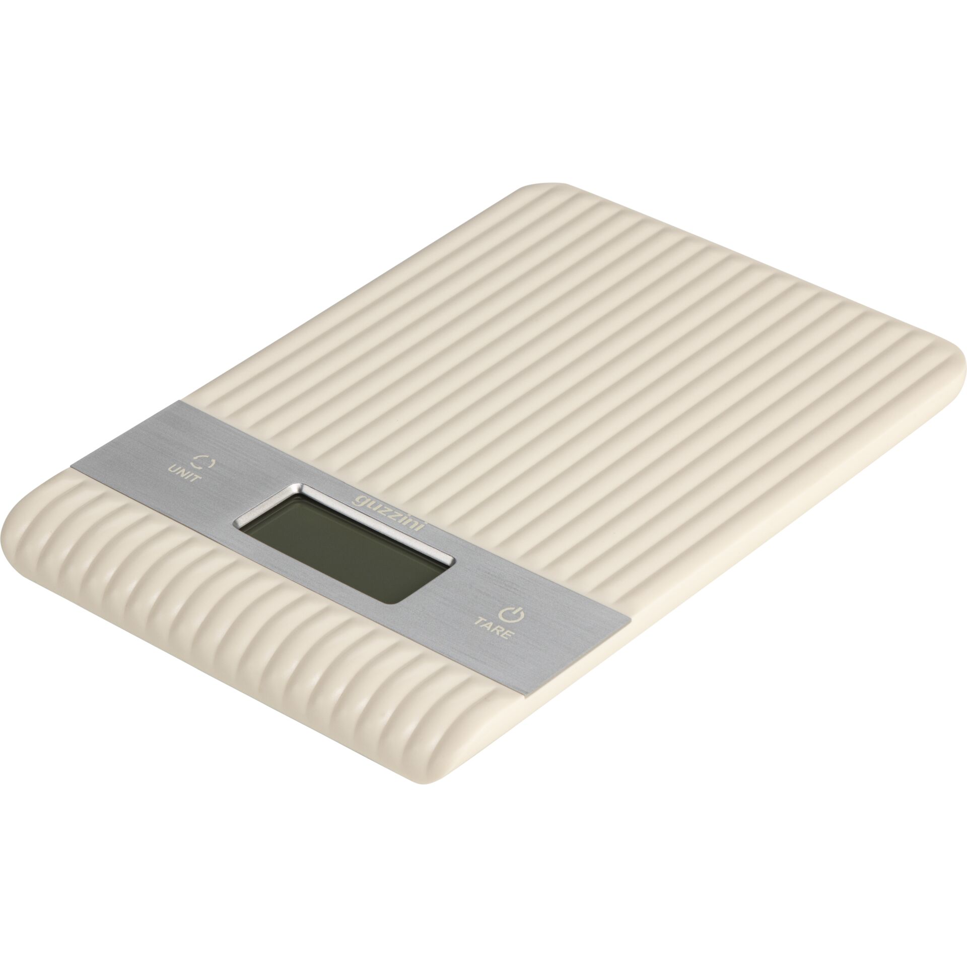 Küchenwaage, Digitalwaage, Rippenstruktur, Beige, LCD-Display