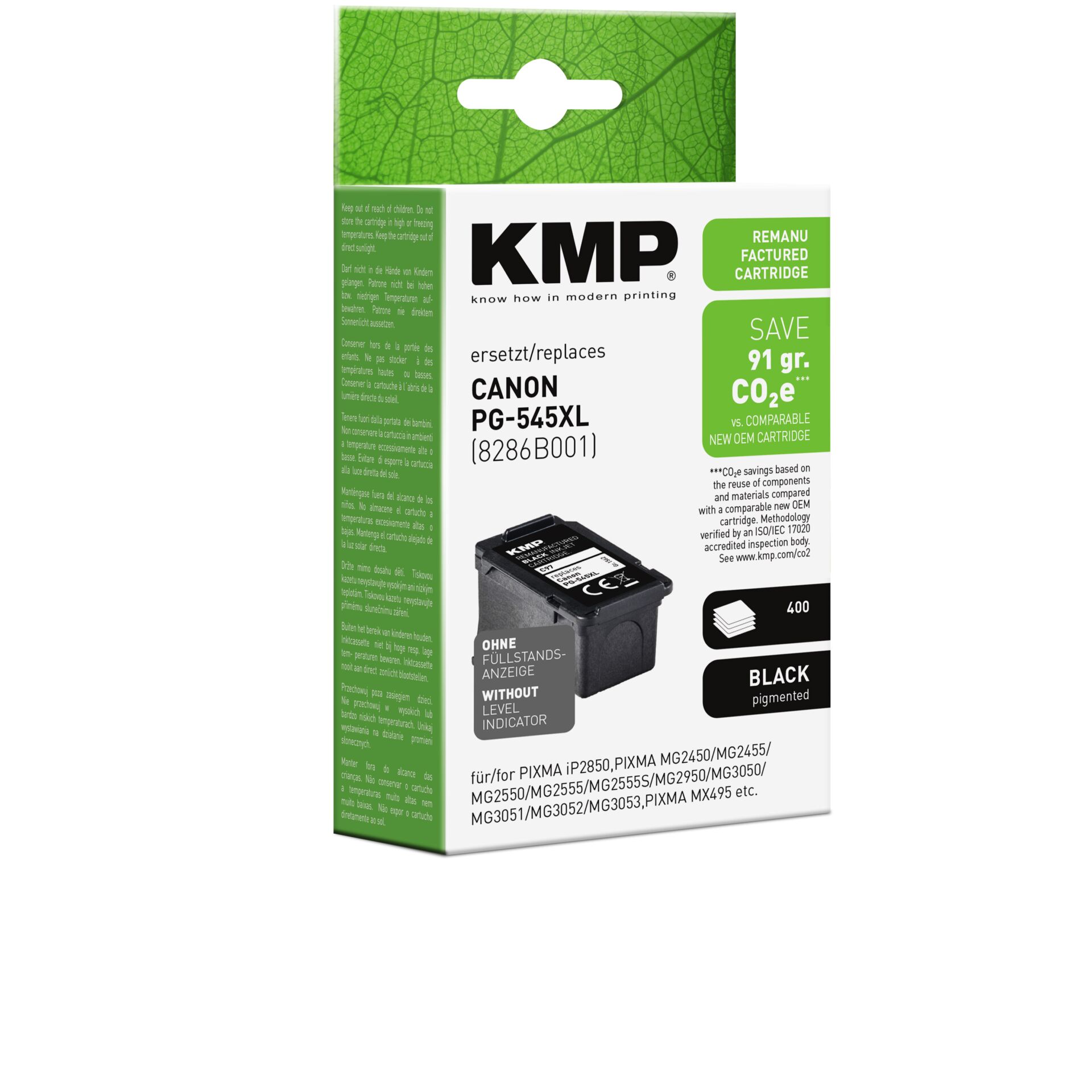 Adapter, Elektronik, Computer-Ausrüstung, Computerausrüstung, QR-Code, KMP Tintenpatrone, Canon PG-545XL, Schwarzpigmentiert, Nachfüllkartusche, OEM-kompatibel