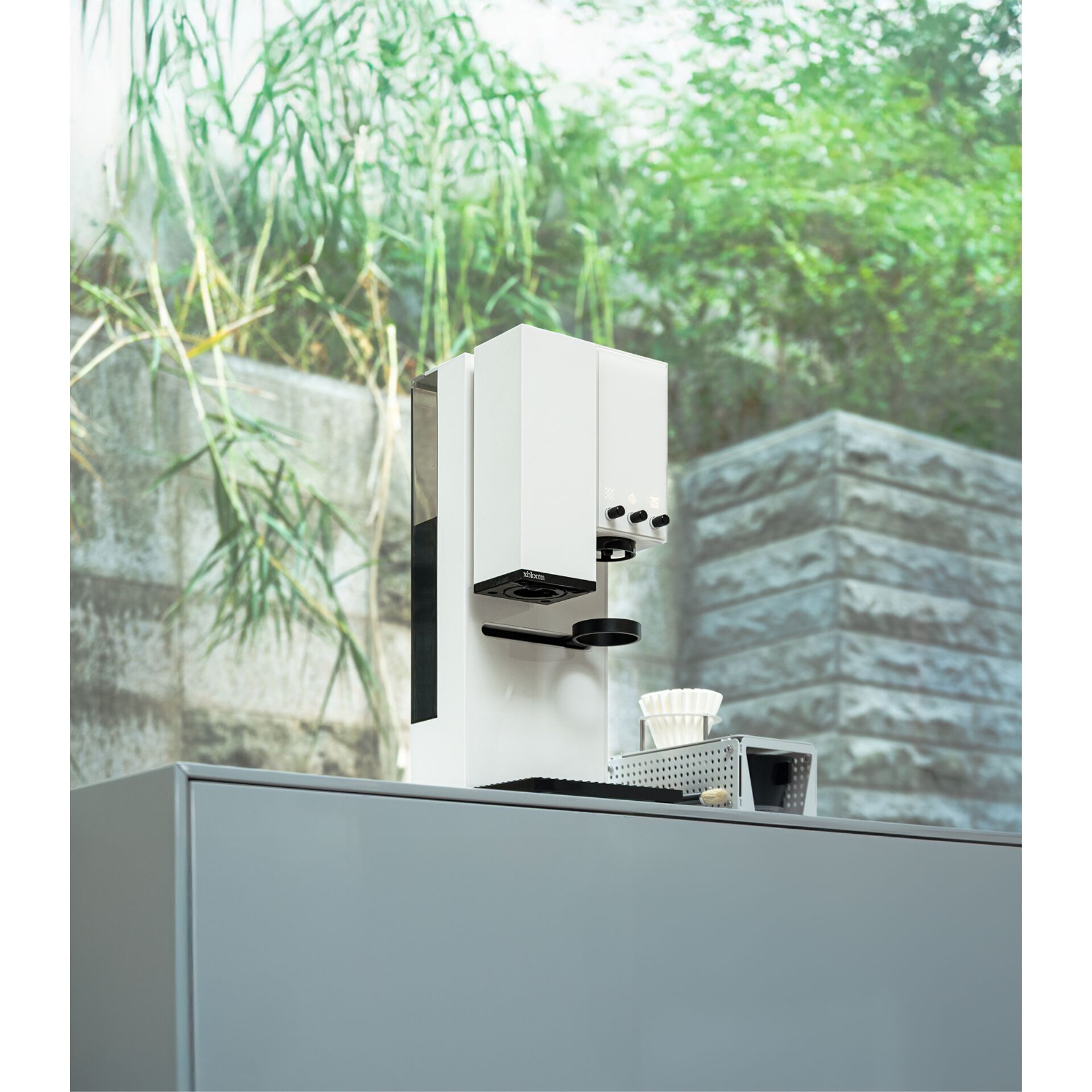 Kaffeemaschine, Espressoautomat, Weiß, Säulenmaschine, Dampfknopf