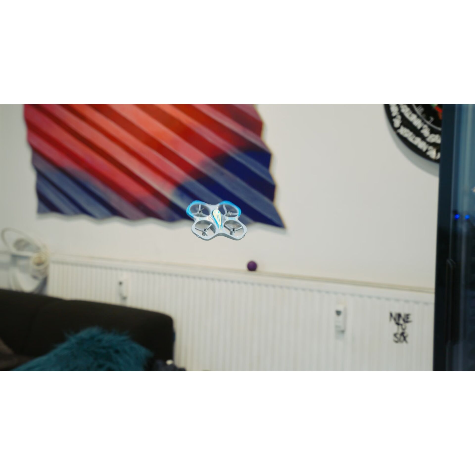Quadcopter, Drohne, Klein, Propeller, Blau