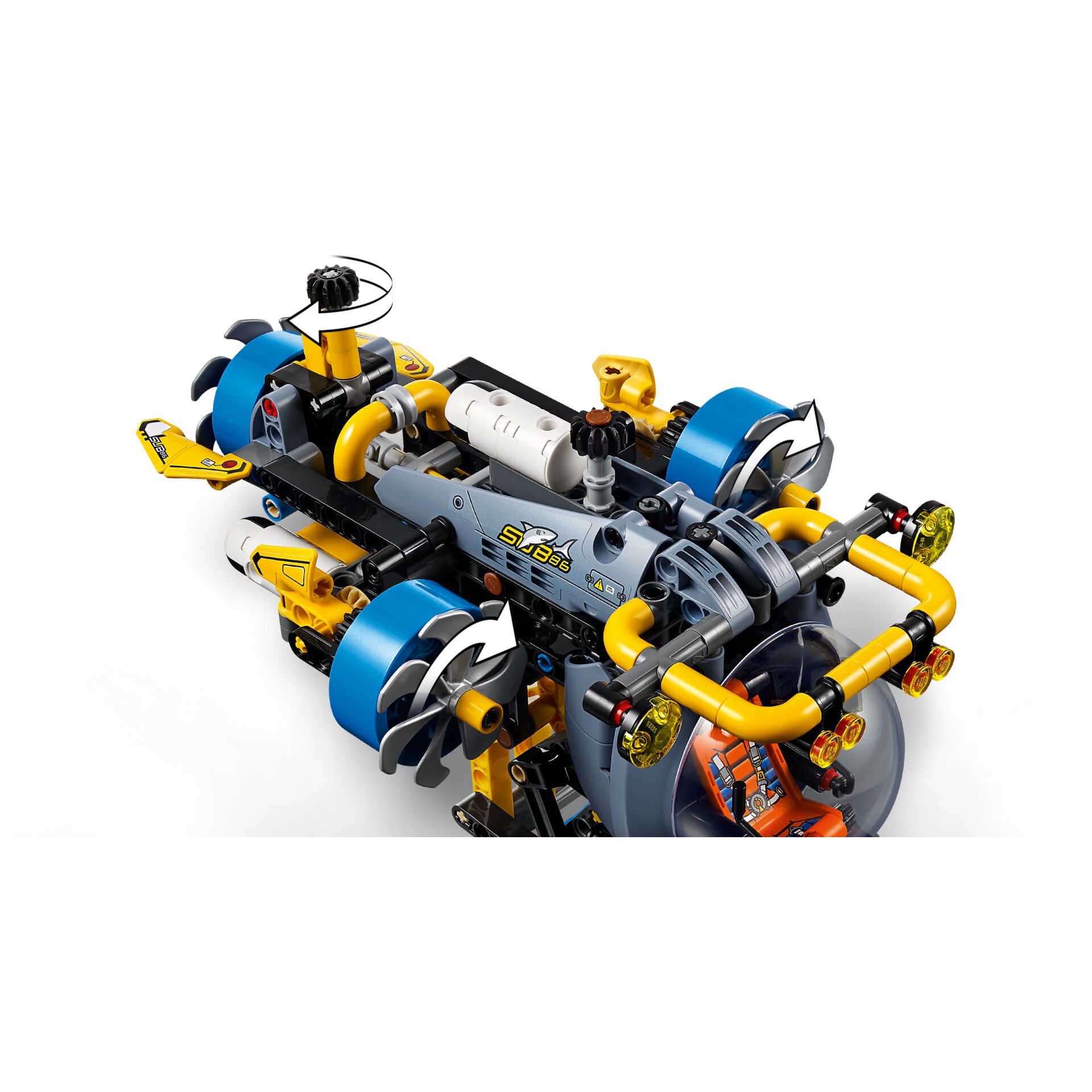 Kindermodell, Baukasten, Technikauto, Gelb, Blau