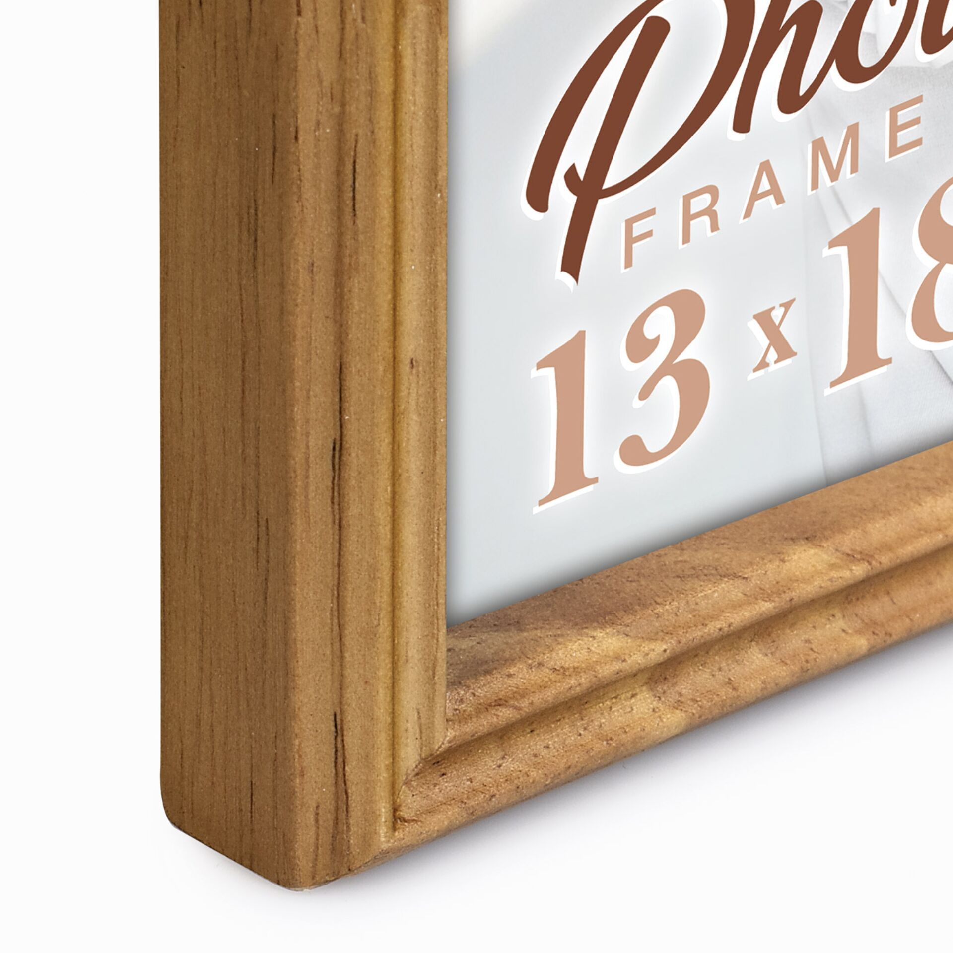 Holzrahmen, Bildrahmen, Naturholz, Paneel, 13x18 cm
