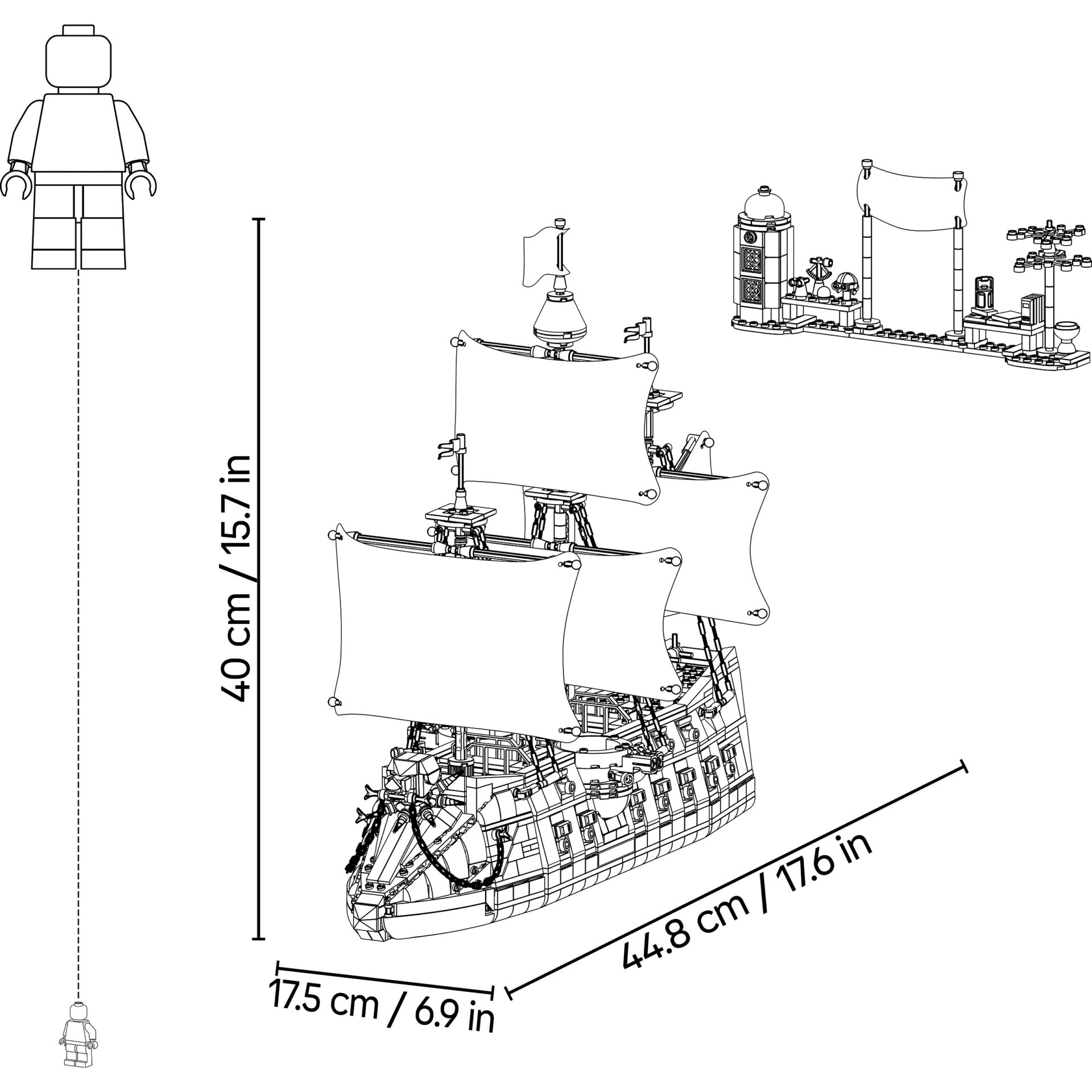 LEGO ship, Pirate ship, Sailboat model, 3D ship, instruction diagram