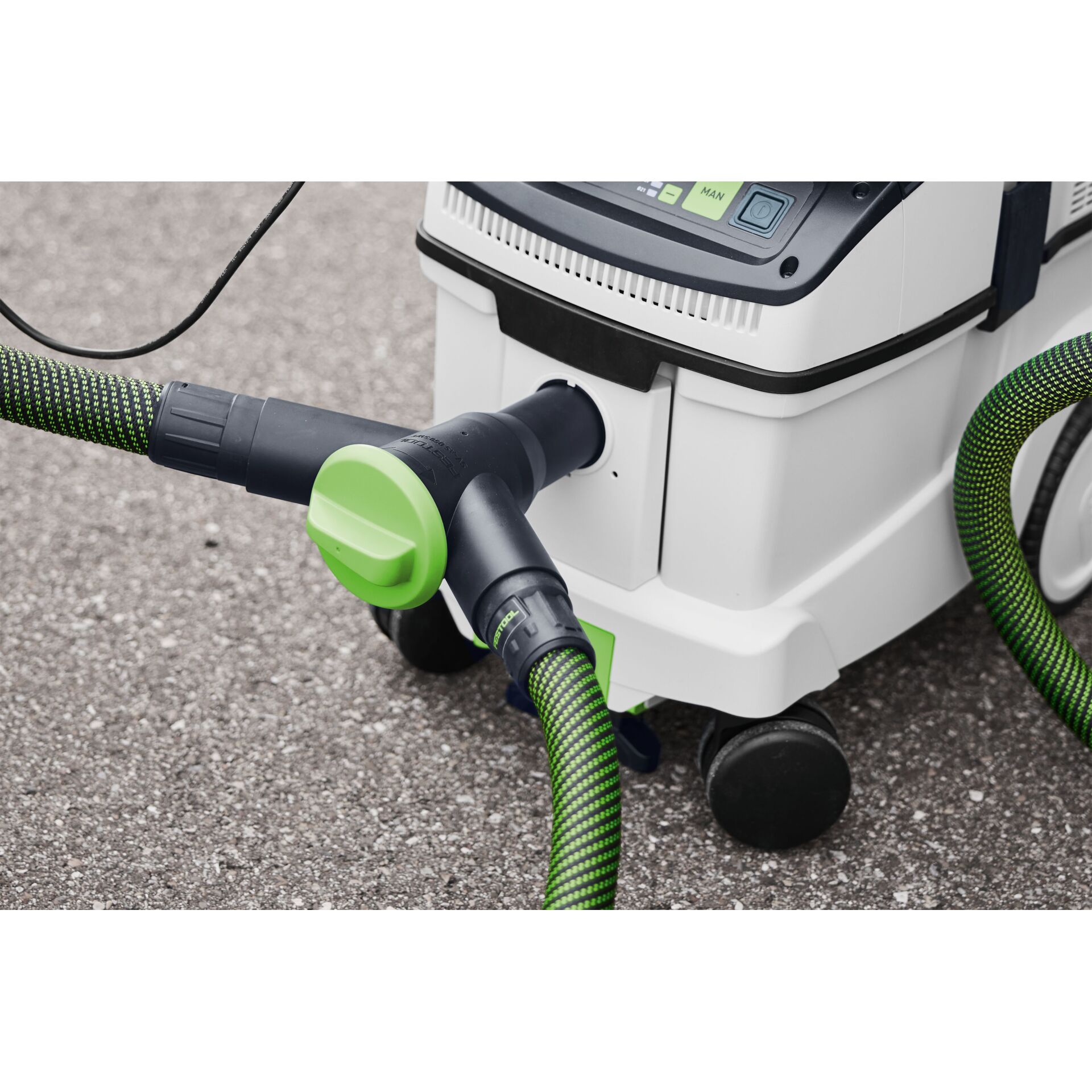 Stromschlauch, Saugschlauch, Bodenreiniger, Gummianschluss, Transportwagen