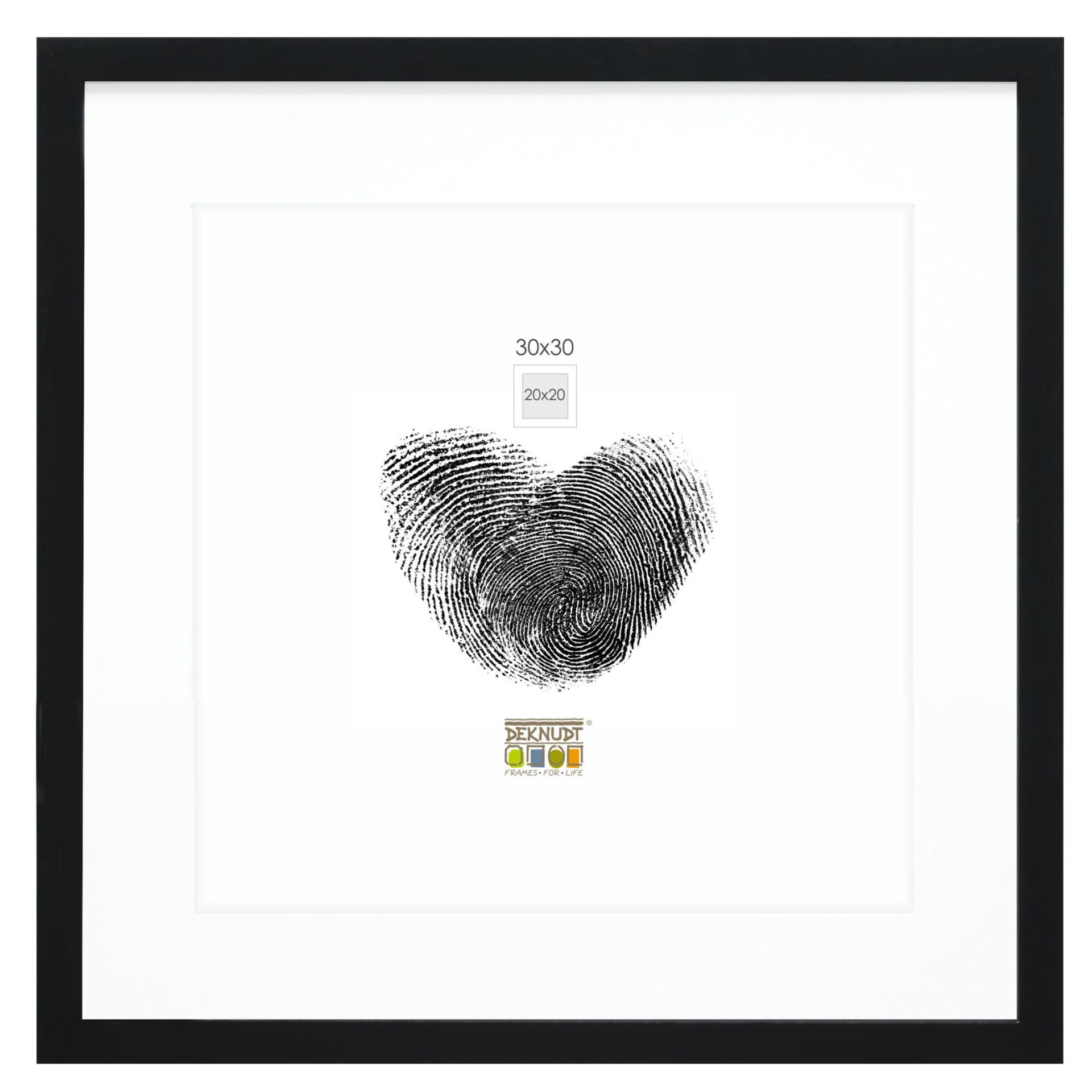 Deknudt S66KF2 P1          30x30  Holz schwarz mit Passepartout
