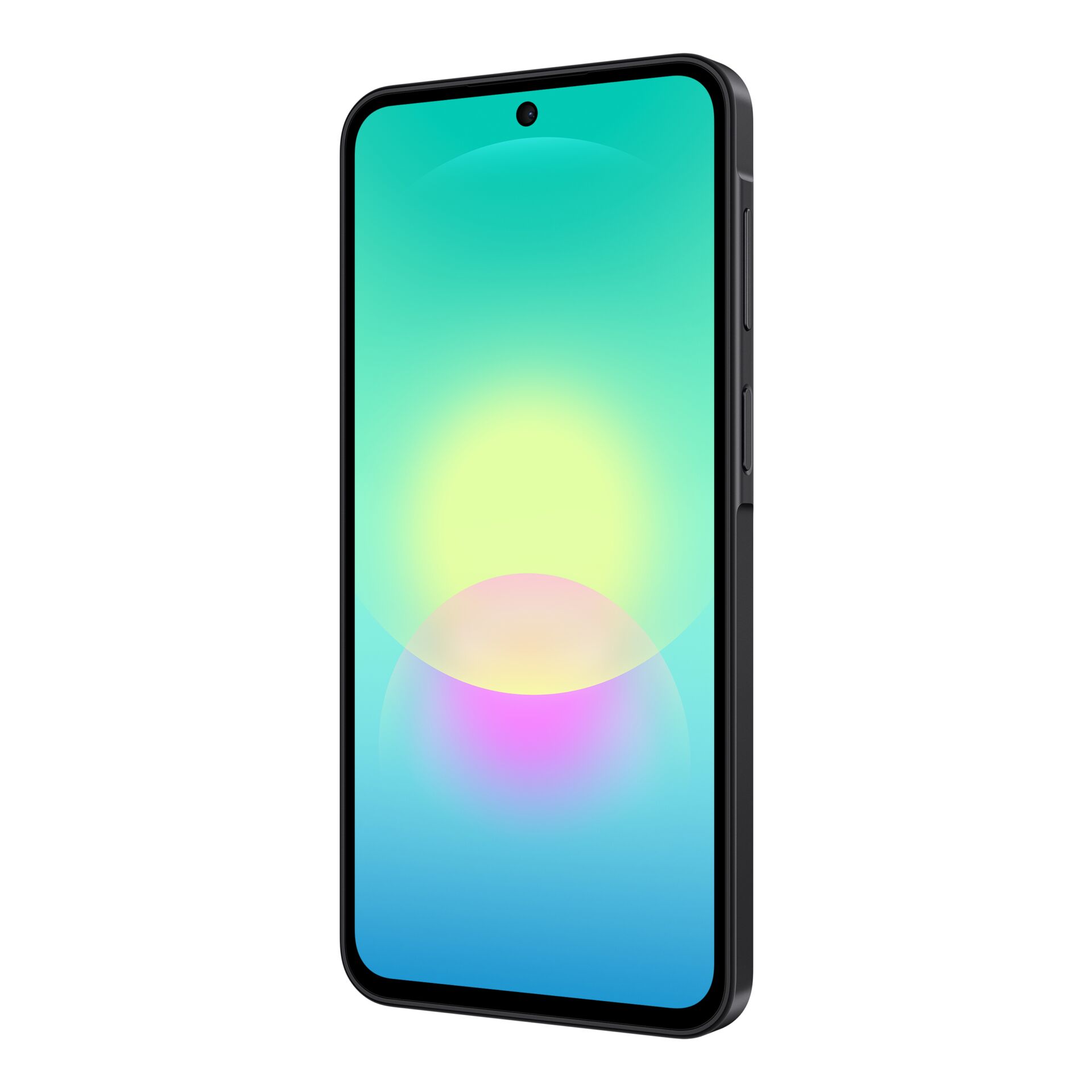 smartphone, schwarzer rahmen, randloses display, kamera lochung, bunte farbgebung