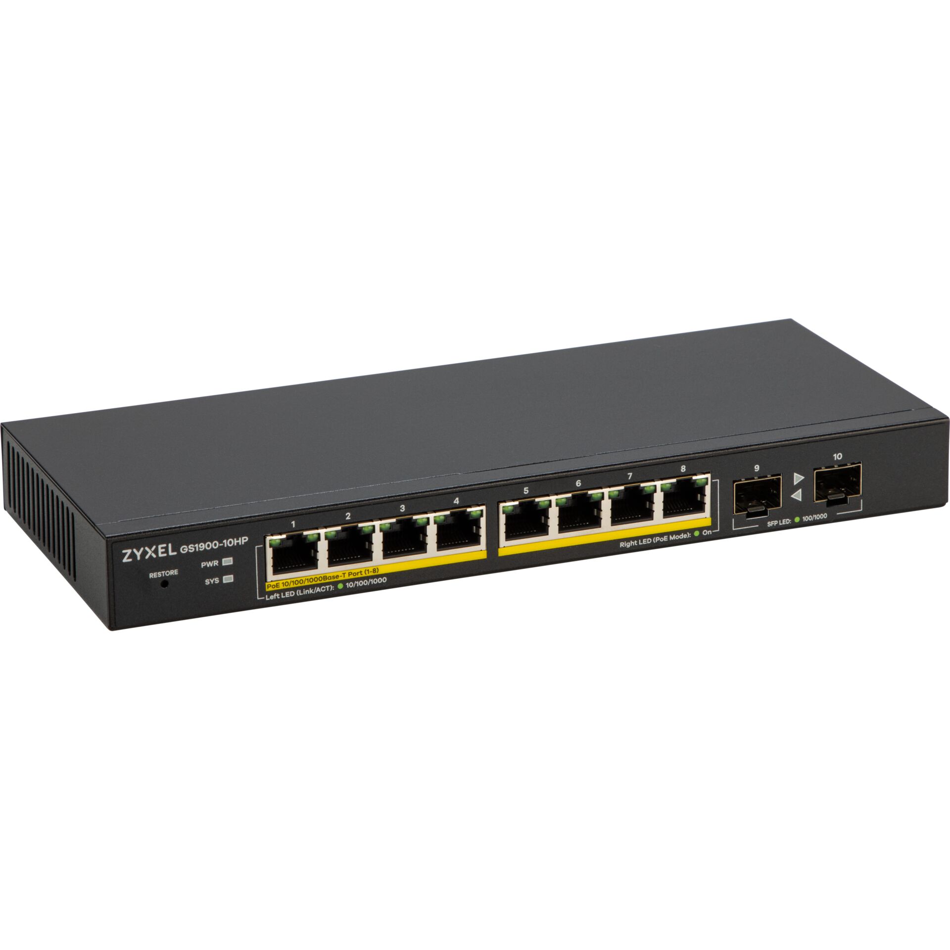 Zyxel GS1900-10HP  8-Port Smart Switch PoE+ (77W)