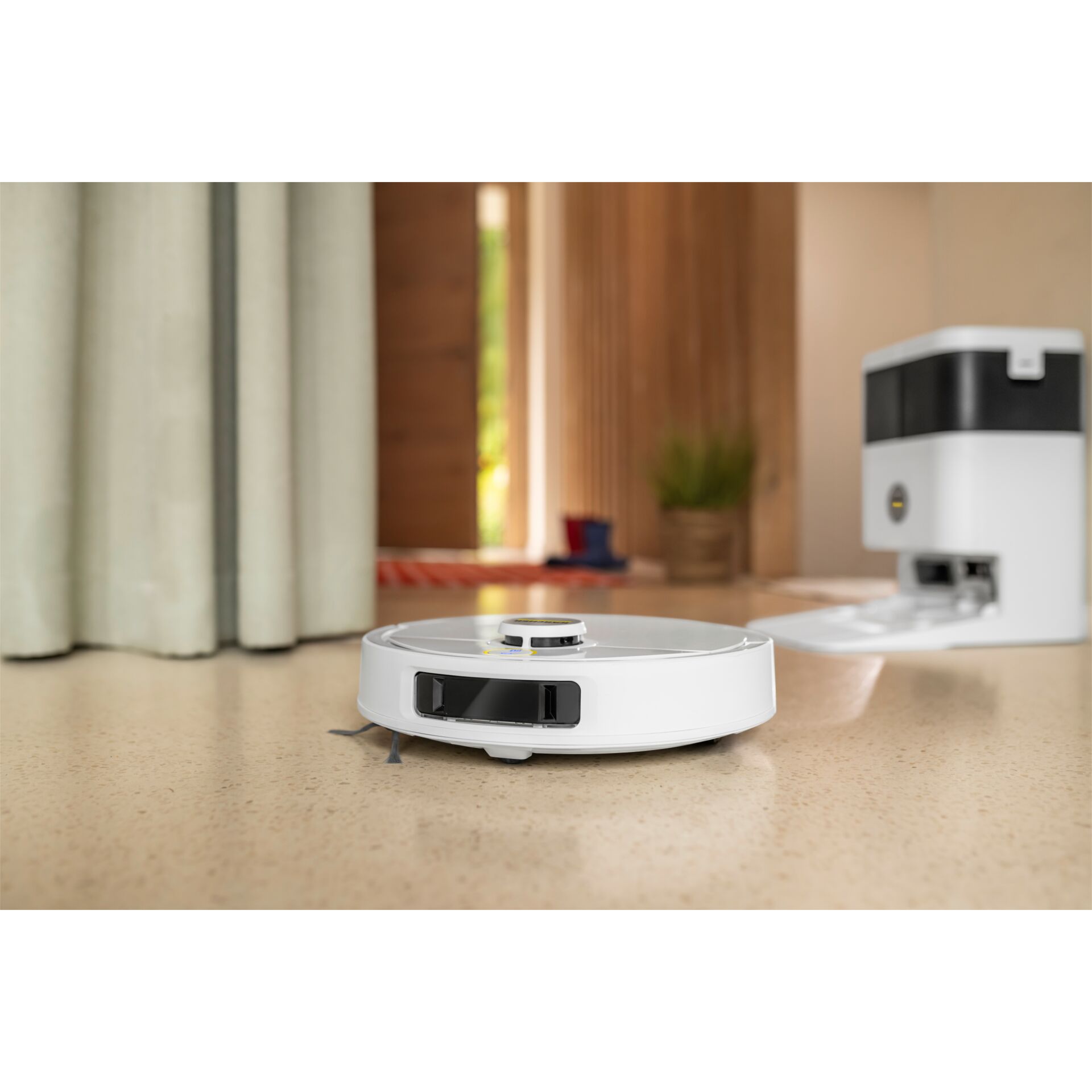 Saugroboter, Roboterstaubsauger, weißer Roboter, Haushaltsroboter, Staubsauger-Roboter