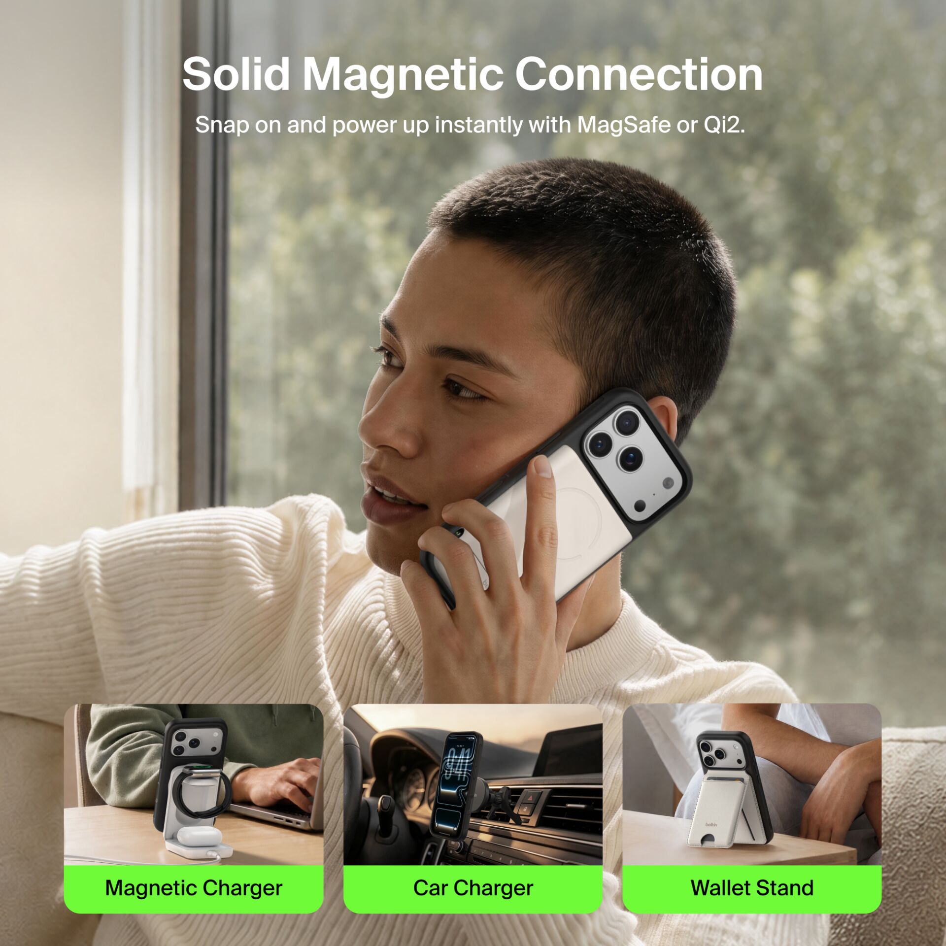 magnetisches Ladegerät, Telefonhalter, drahtloses Ladegerät, Fahrzeughalter, Geldbörse Ständer