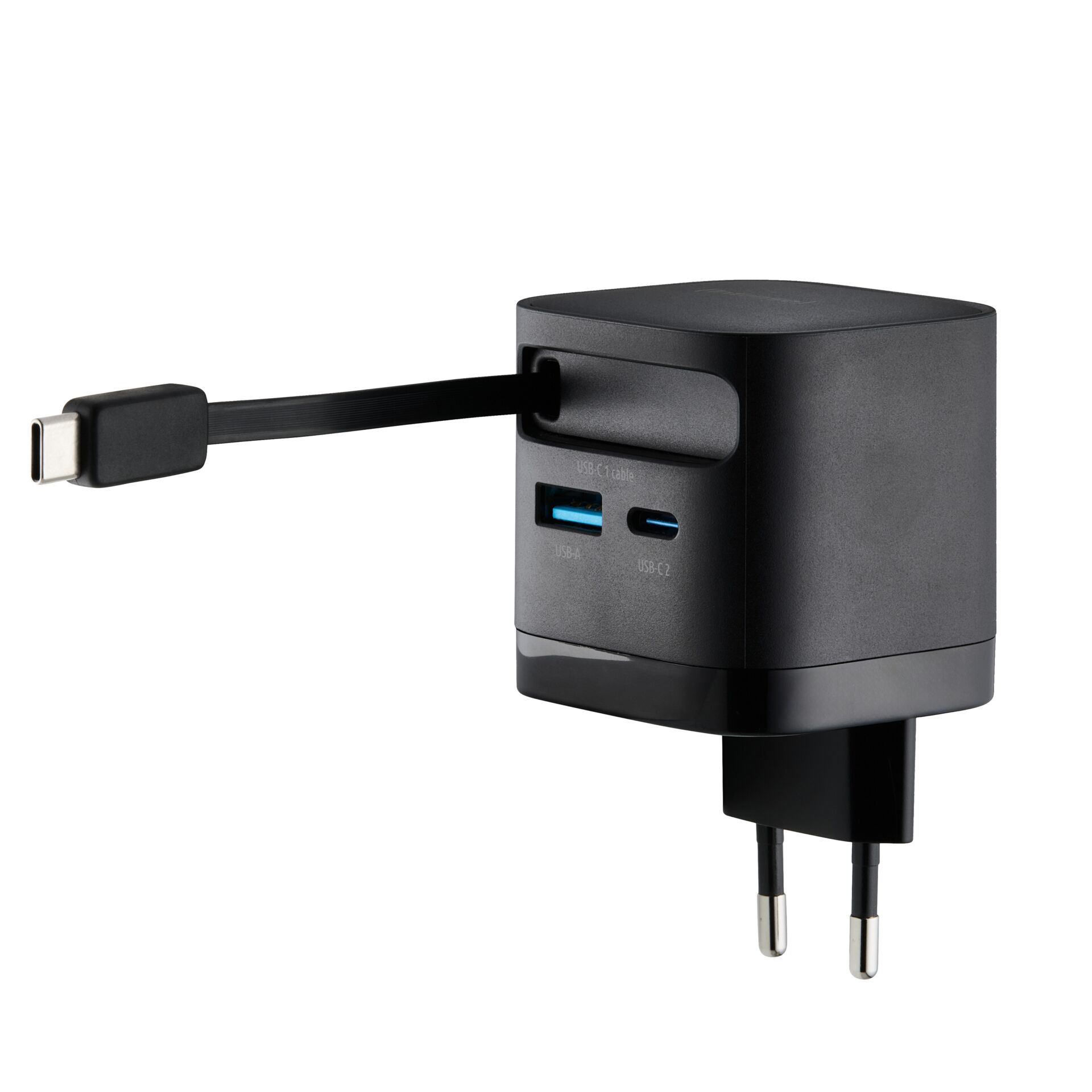 USB-C Adapter, USB-A Port, USB-C Port, Wall Plug, Kompakter Ladeadapter