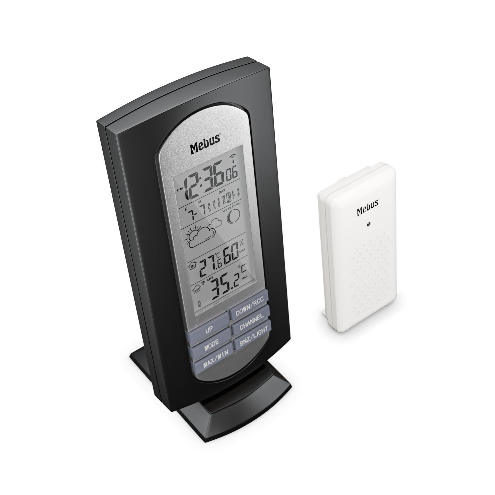Uhr, Digitale Uhr, Wetterstation, Tischuhr, Fernbedienungsloser Sensor