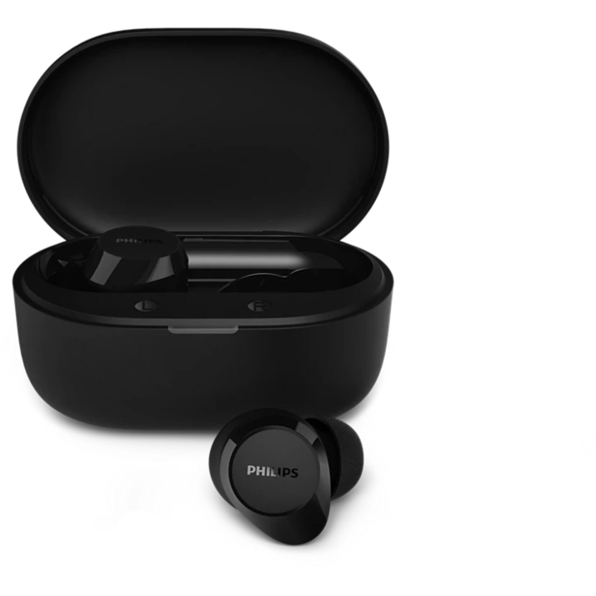Kopfhörer, In-Ear, Bluetooth, Schwarz, Ladetasche