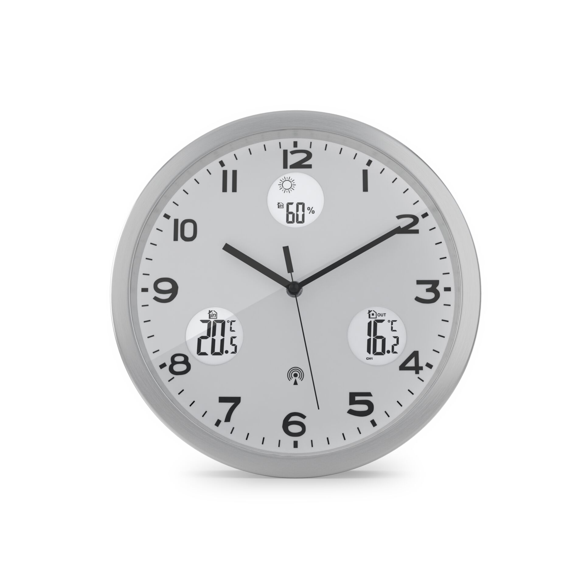Wanduhr, Analoge Uhr, Quartz, Graue Uhr, Große Ziffern