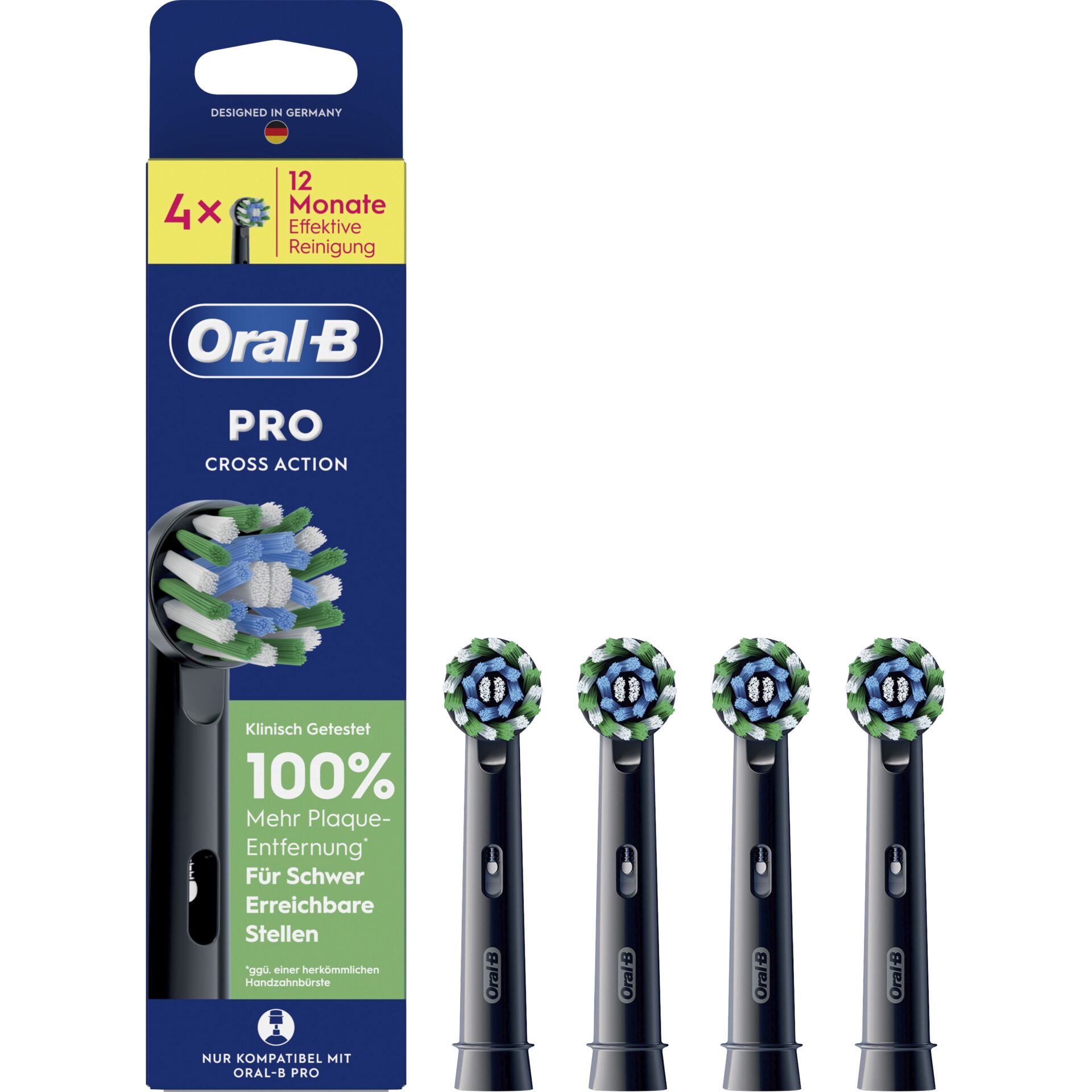 Oral-B Aufsteckbürsten schwarz  Pro CrossAction 4er