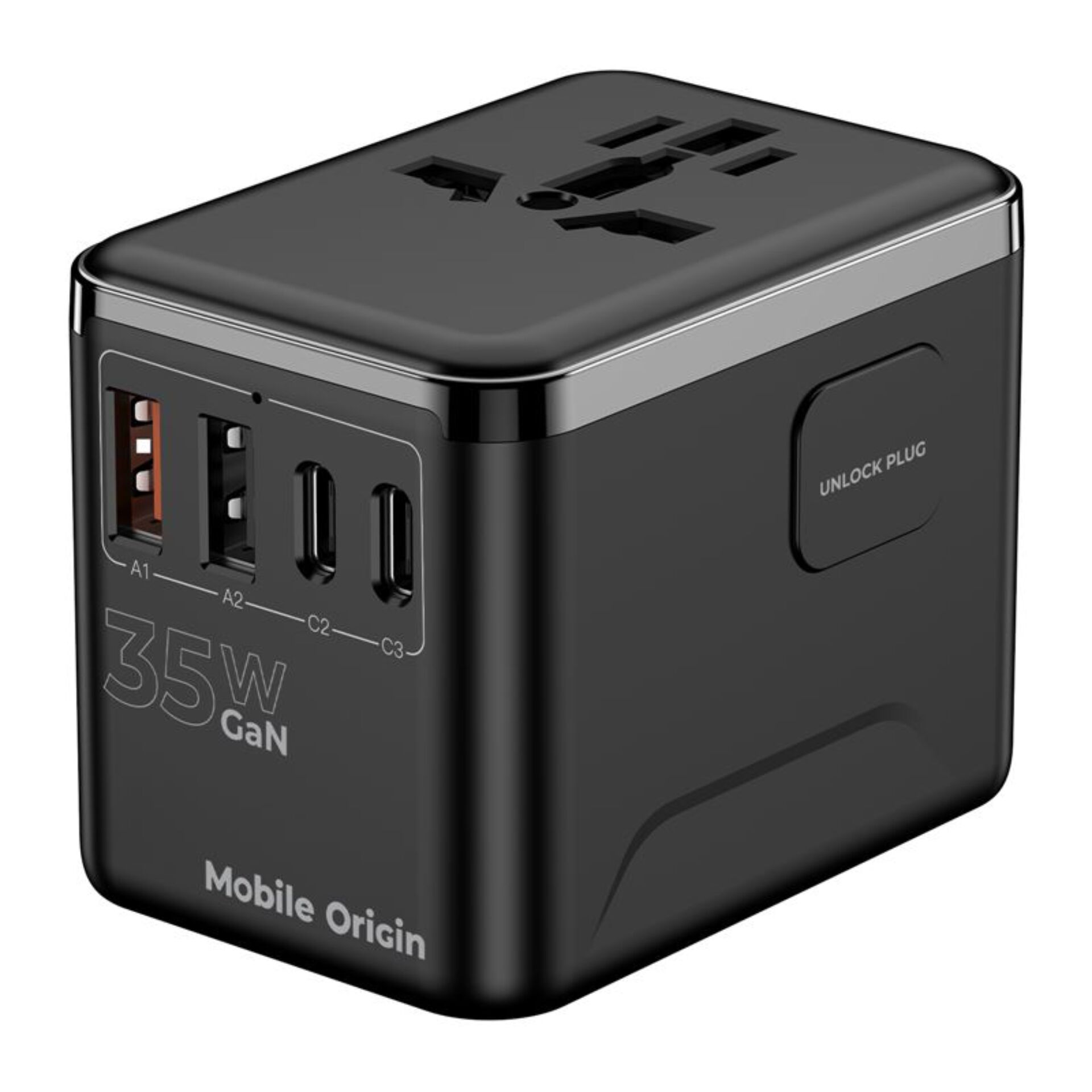 USB-Ladegerät, Multiport-Ladegerät, GaN, 35W, Reiseadapter