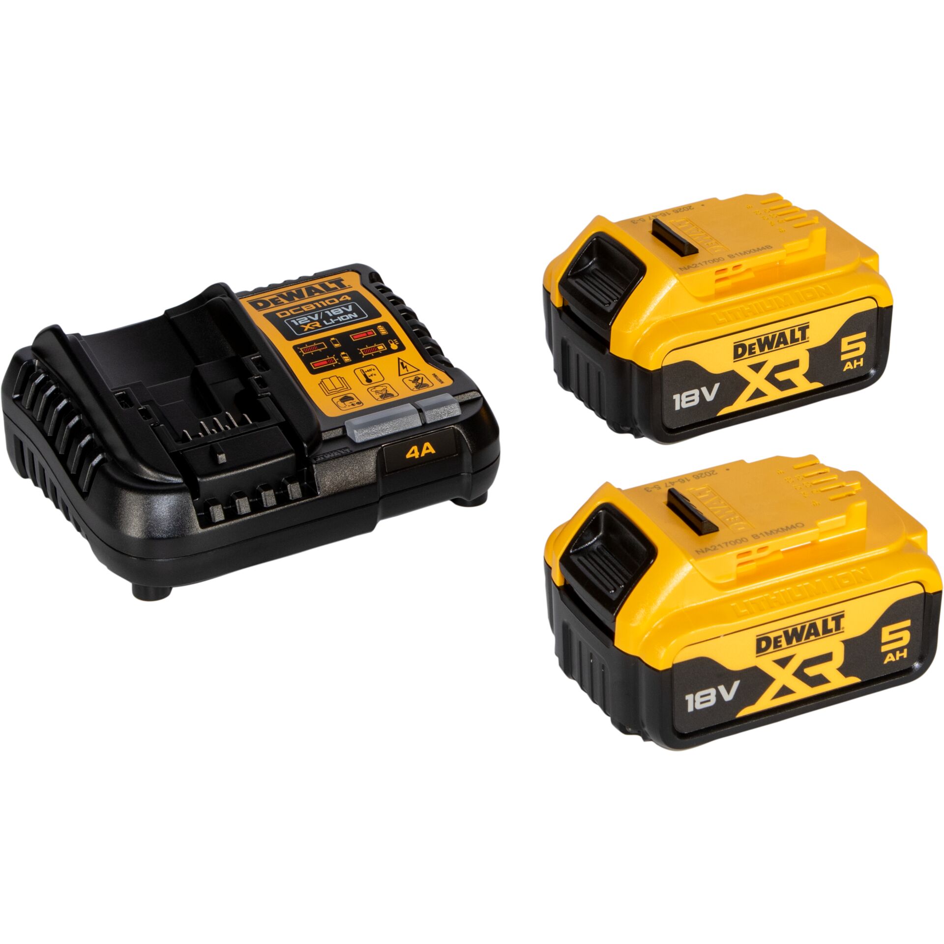Schleifzubehör, Trennschleifer, Winkelpolierer, akku, DEWALT, Akku-Ladegerät, Lithium-Ionen-Akku, 18 V, 5 Ah, Gelb-Schwarz