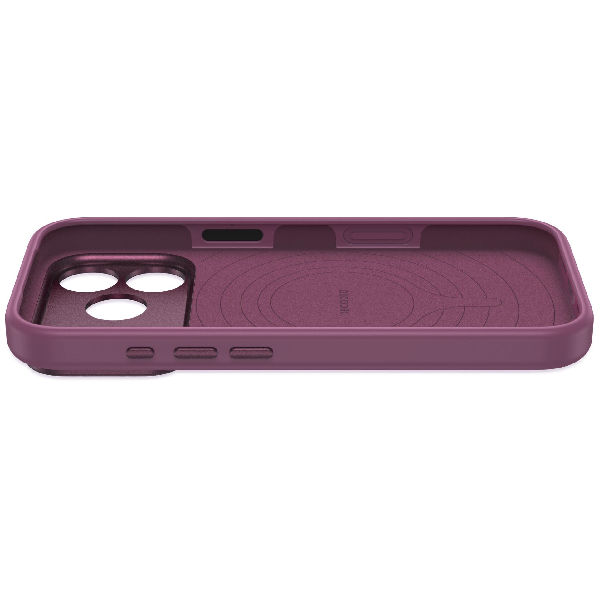 iPhone-Hülle, lila, Silikonhülle, Kameraaussparungen, kabelladebereich