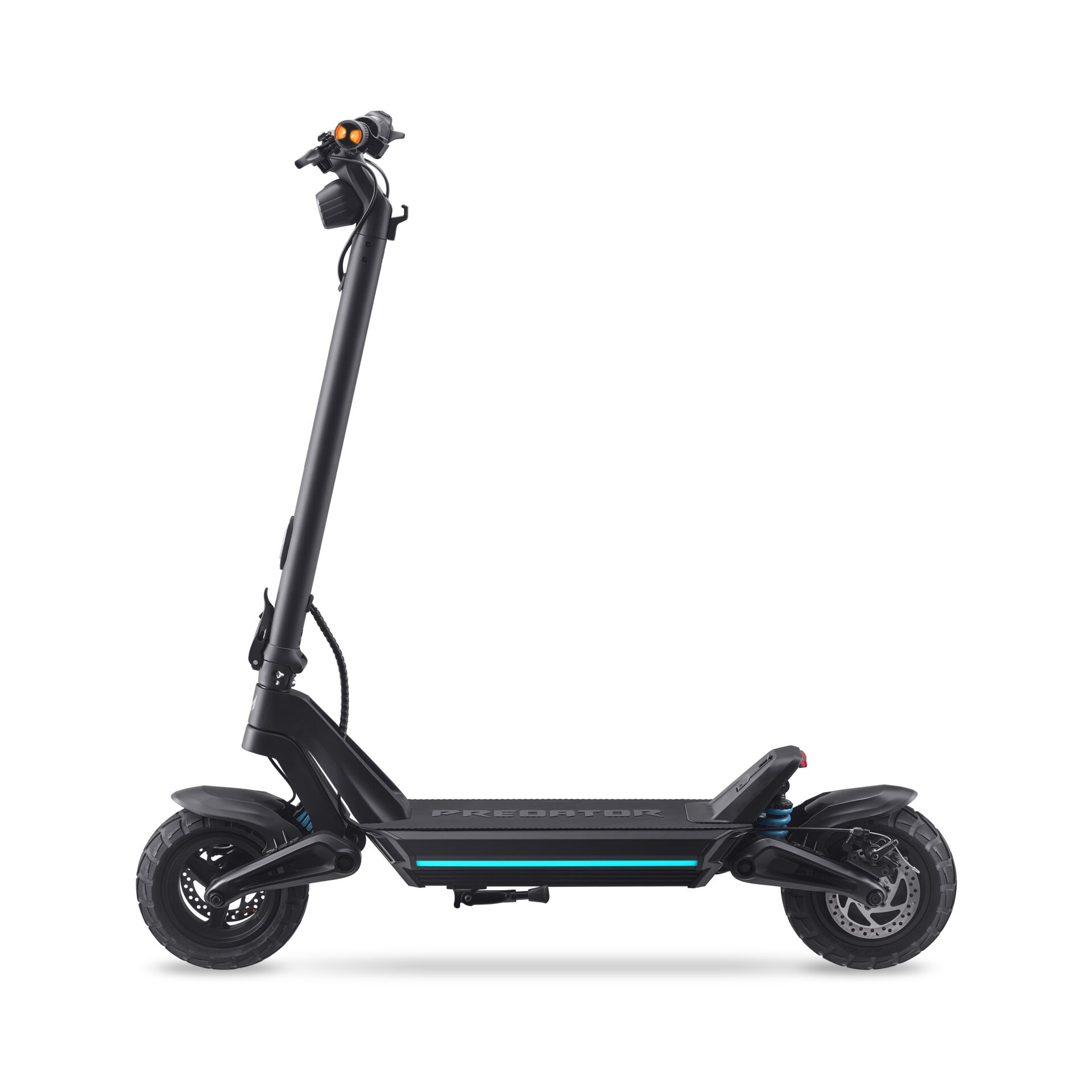 E-Scooter, Pneumatic tires, LED light, Deck, Handlebar