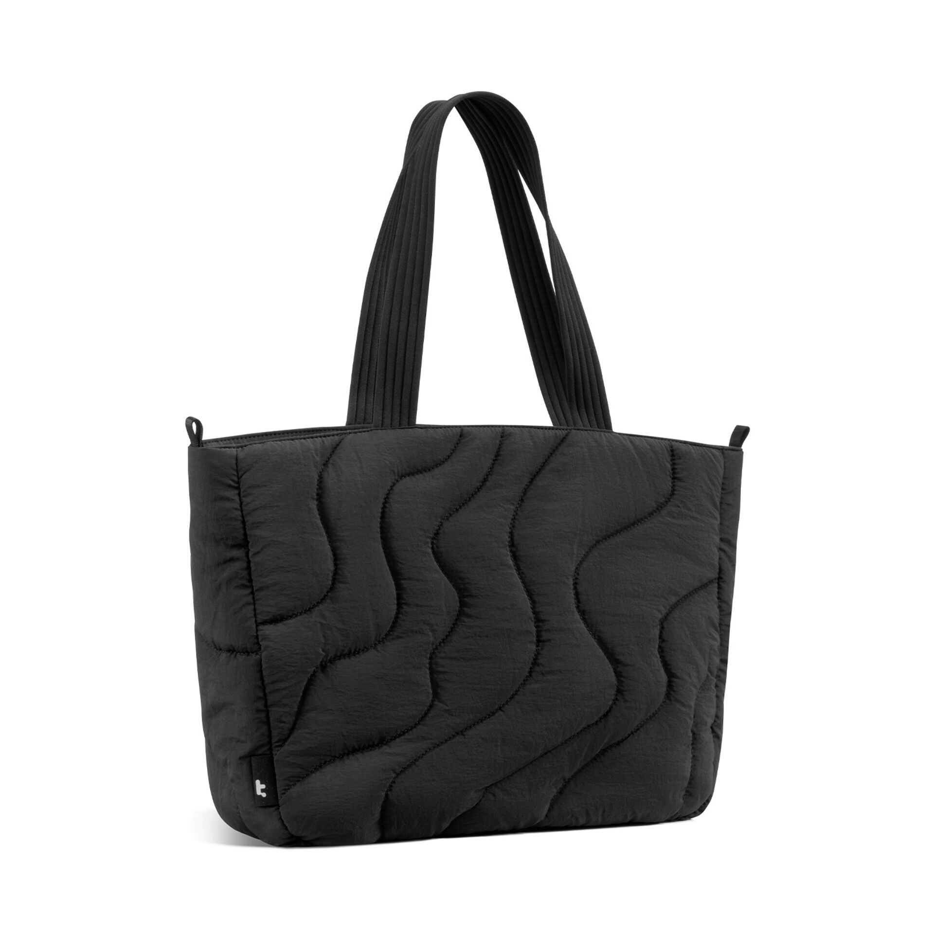 Tasche, Tote, Quilted, Schwarz, Tragegriff