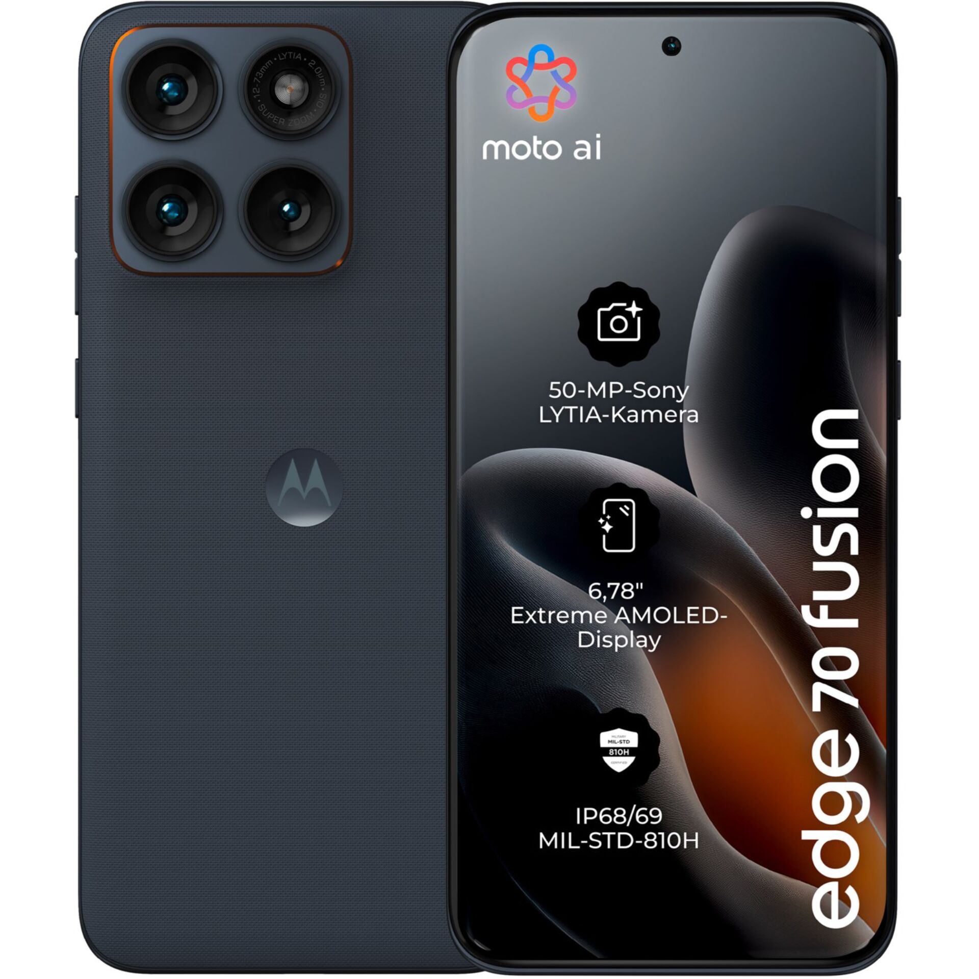 smartphone, triple-camera, blue, AMOLED display, edge-to-edge