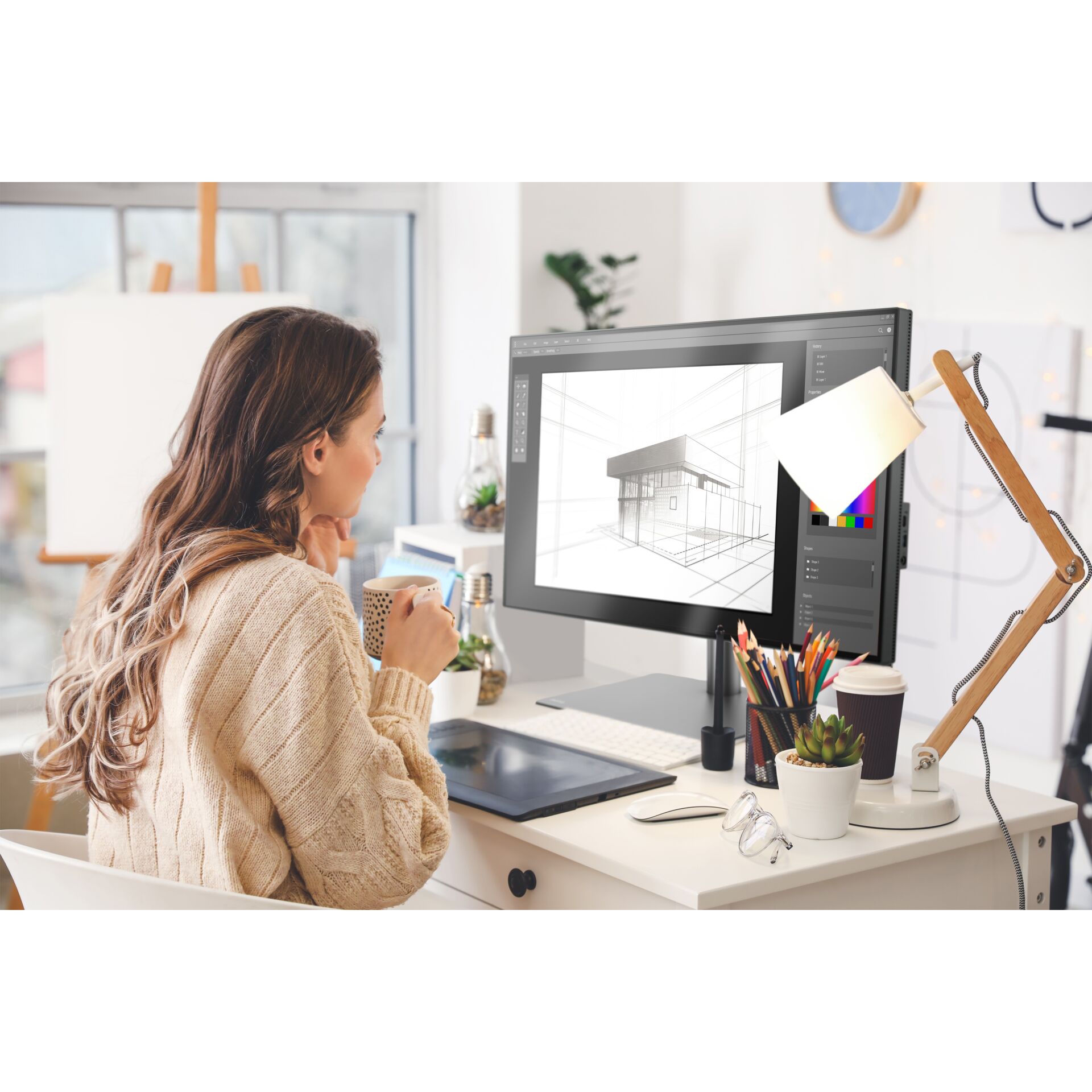 Moebel, Tabelle, Schreibtisch, Kopf, Überwachen