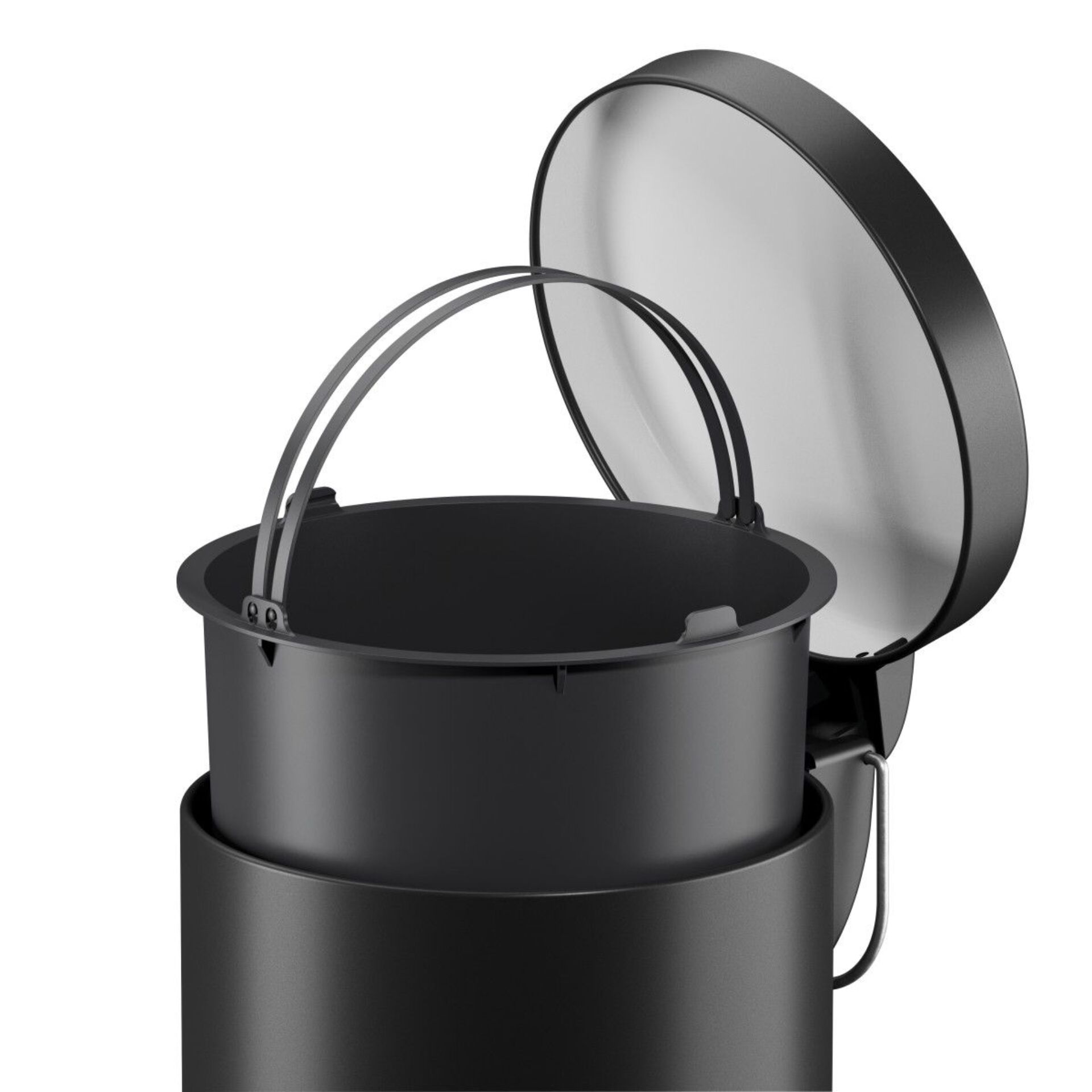 Grilltopf, Grilltopf mit Deckel, Edelstahl, schwarz, Deckelhalterung