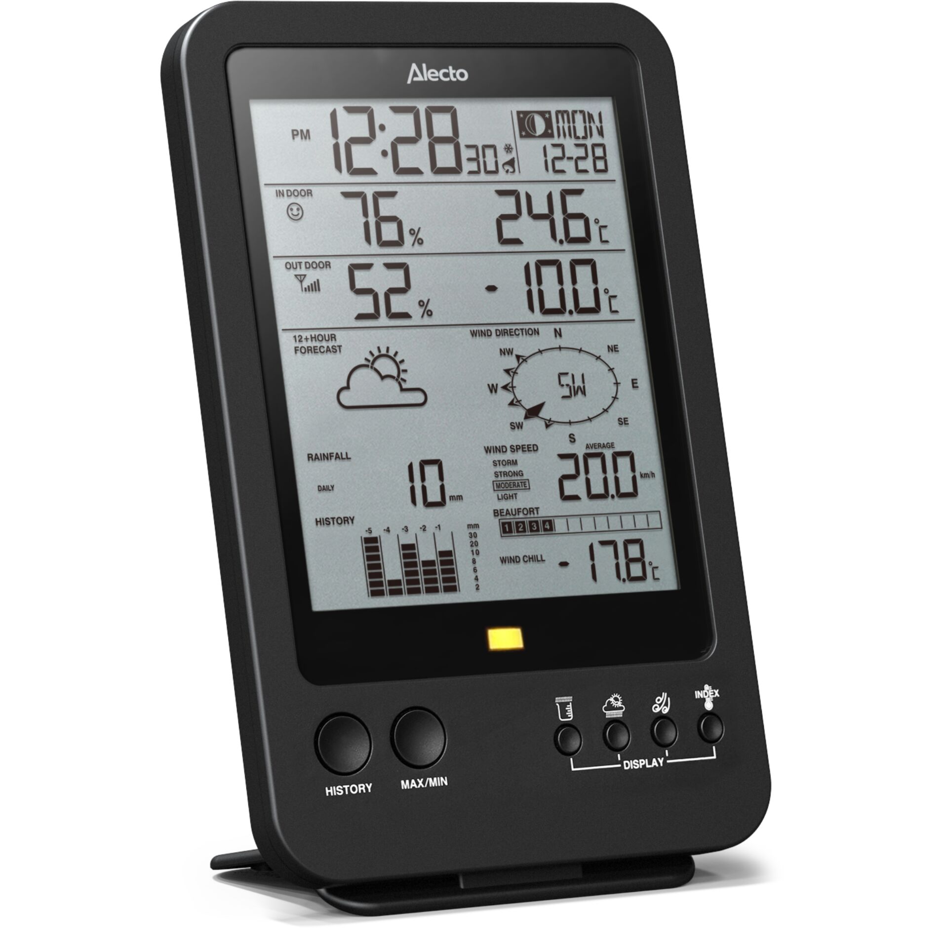 Wetterstation, Wetterstation Display, Tischgerät, Digitale Anzeige, Wind-Temperatur-Humidität