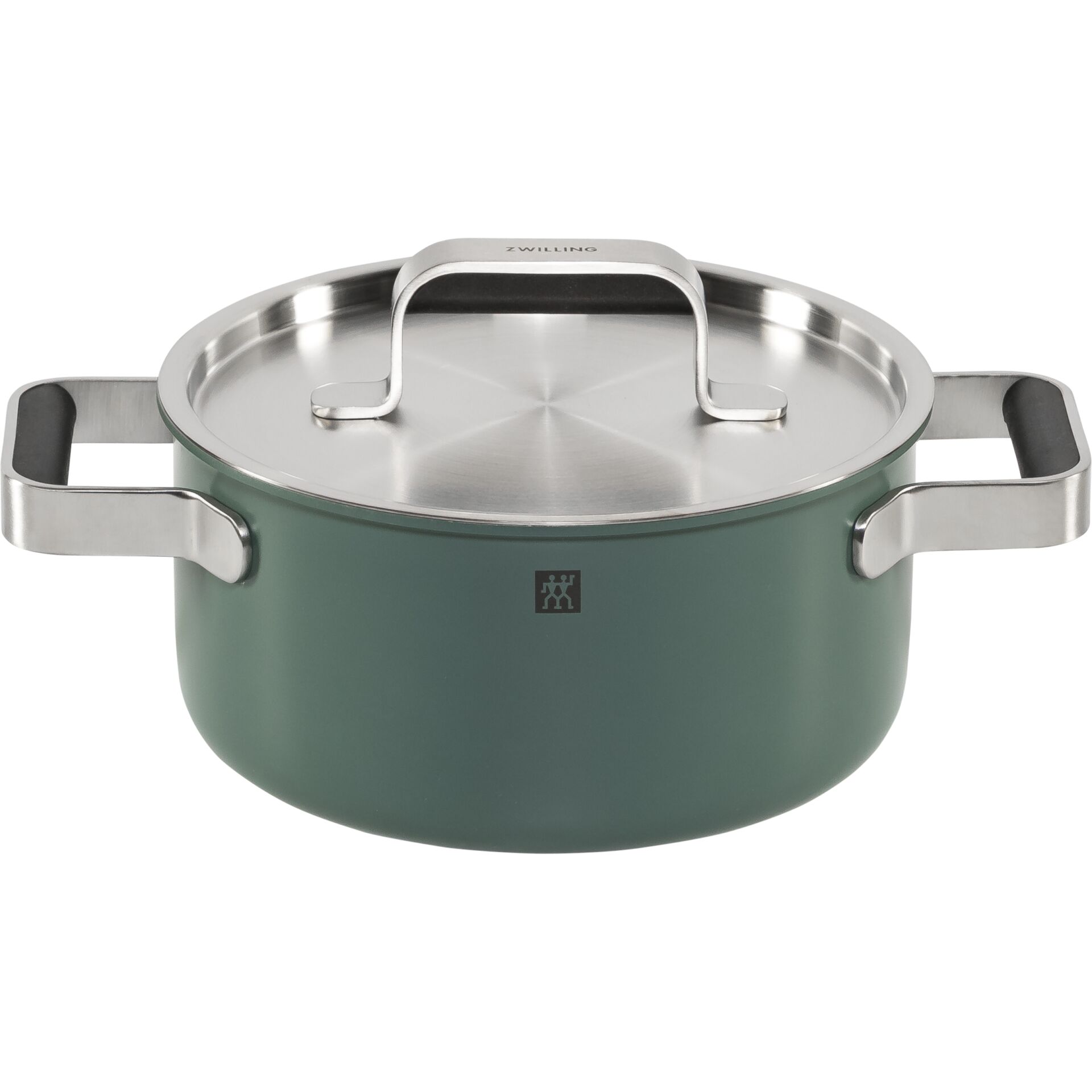 kochtopf, edelstahldeckel, tiefkasser, grün, griffe aus edelstahl
