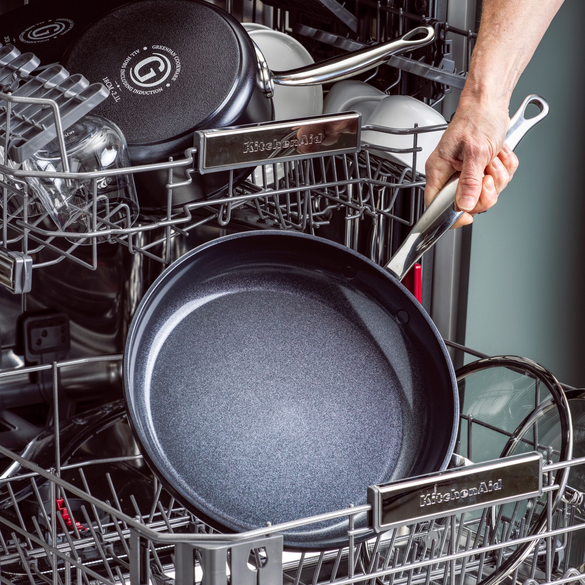 Küchenutensil, Pfanne, Antihaft, Spülmaschinengeeignet, Küche, Spülschüssel, Pfanne, Geschirrspülerkorb, Küche, Kochgeschirr